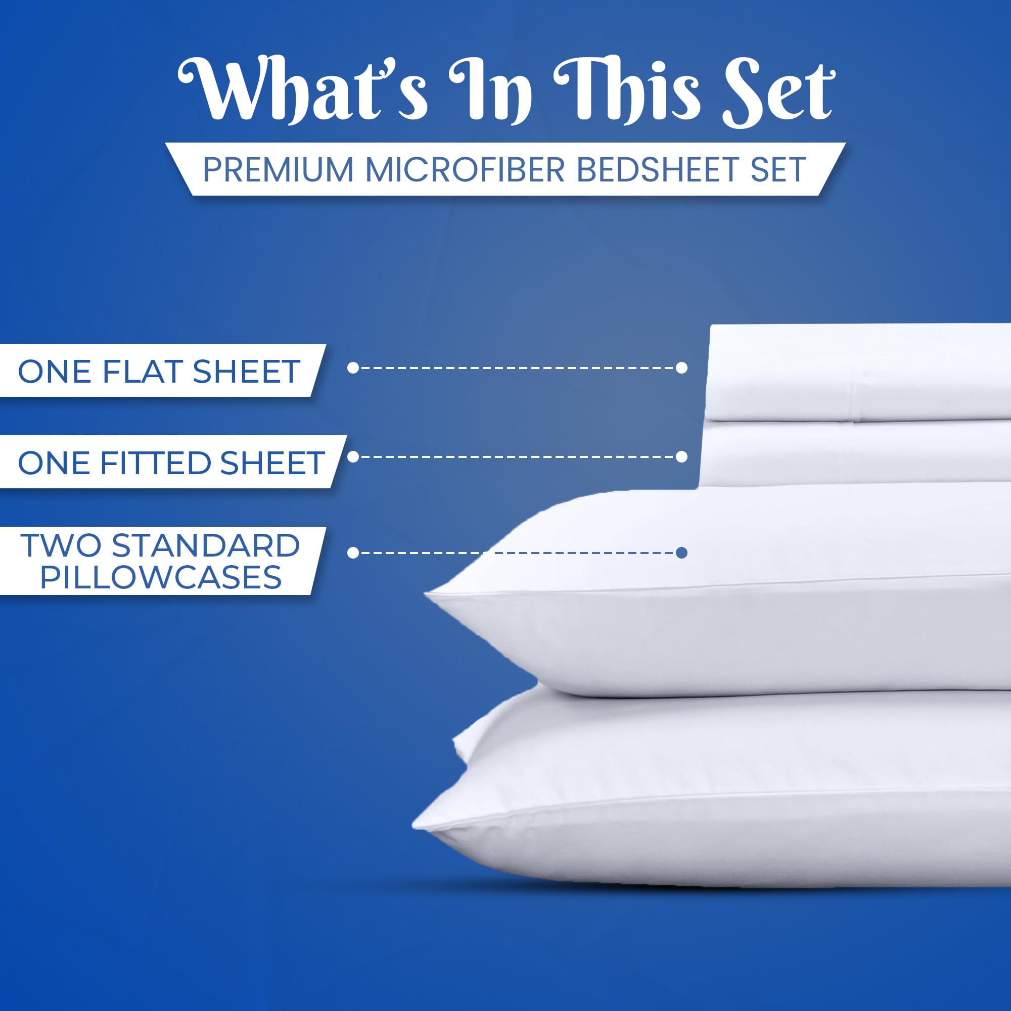 Infinitee Xclusives 3-Piece Twin Sheet Set | White | 16-Inch Deep Pocket | Ultra Soft Brushed Microfiber | Wrinkle-Free & Easy Fit | Perfect for Kids Rooms, Guest Beds & Dorm Essentials