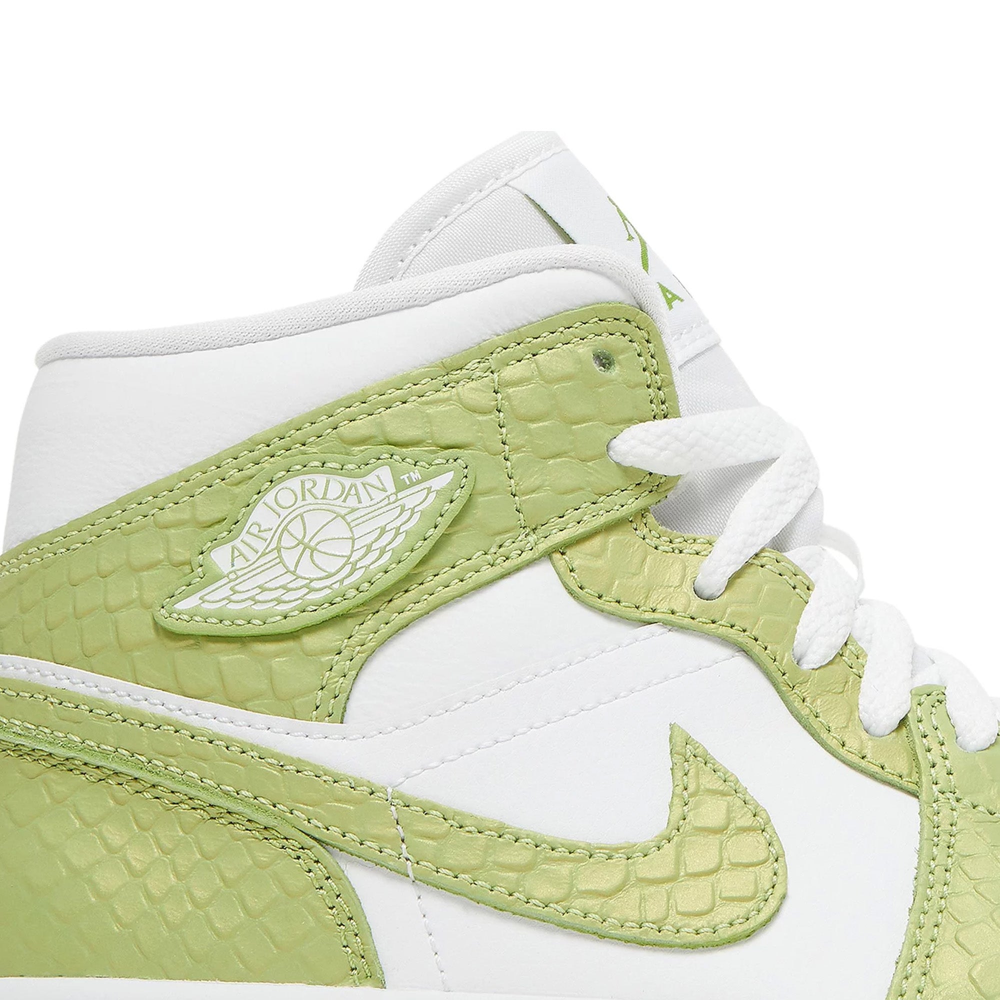 Air Jordan 1 Mid 'Green Python' Women's Basketball Shoes (2022) - Stylish Sneakers for Casual Wear, Gym & Street Fashion