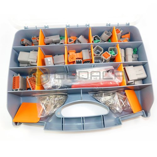 1x Deutsch DT Connector Kit with Crimping Tool & Stamped Contacts - Perfect for Automotive Wiring, Marine Applications, and Industrial Electrical Connections