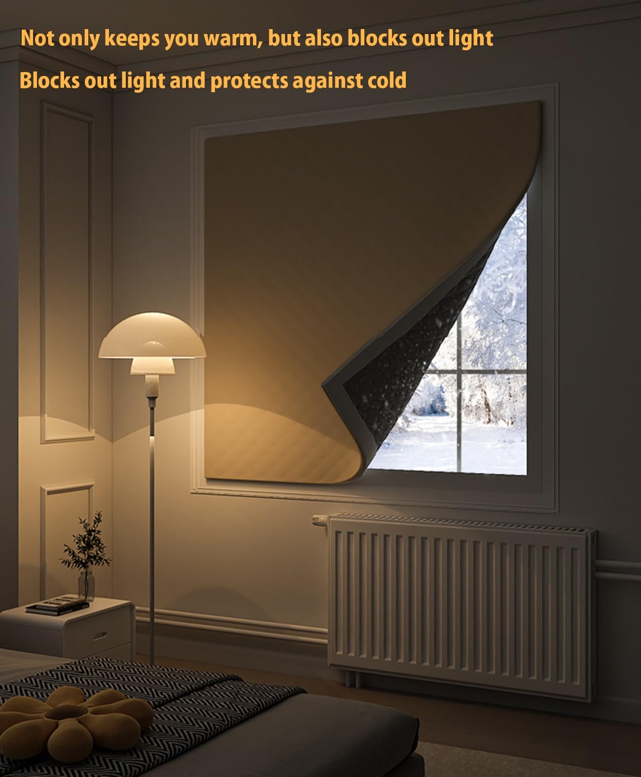 Thermal Insulated Window Curtains for Winter - Heavy Duty Thick Soundproof Drapes with Magic Tape, Cold Protection & Energy Saving (Blue, 100x200 cm) - Perfect for Bedroom, Living Room & Office Windows