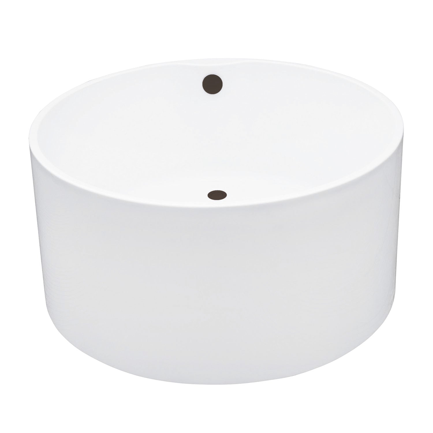 Aqua Eden 45 Inch Acrylic Freestanding Bathtub - Round Double-Ended Soaking Tub with Overflow & Drain, Glossy White/Oil Rubbed Bronze Finish - Perfect for Luxury Bathrooms & Spa Retreats