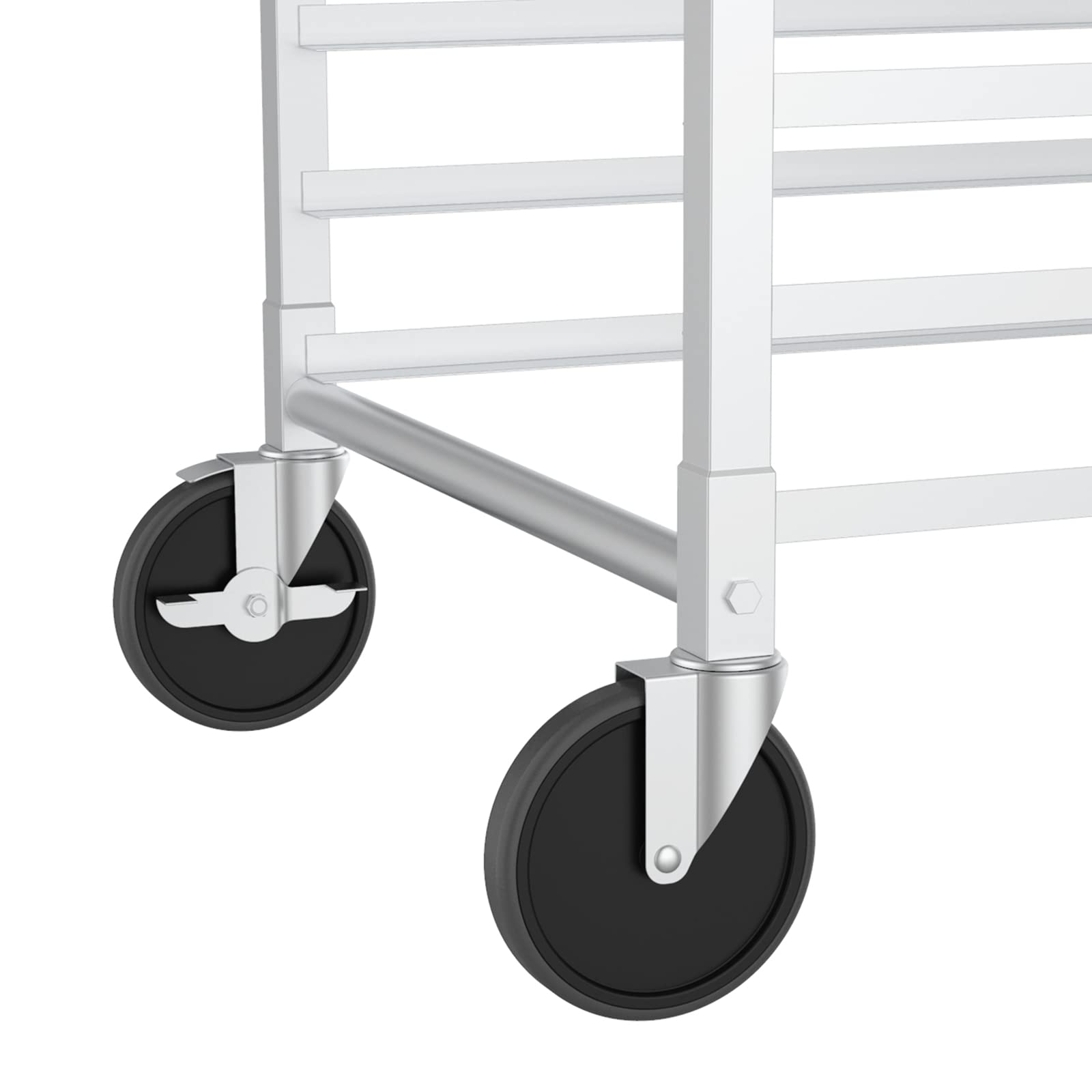 VINGLI Upgraded 20-Tier Full/Half Sheet Pan Rack - Heavy Duty Aluminum Bakery Speed Rack with Lockable Wheels for Commercial Kitchen, Restaurant, Bakery, Dessert Shop - Perfect for Food Storage, Baking & Pastry Display (68.5”H)