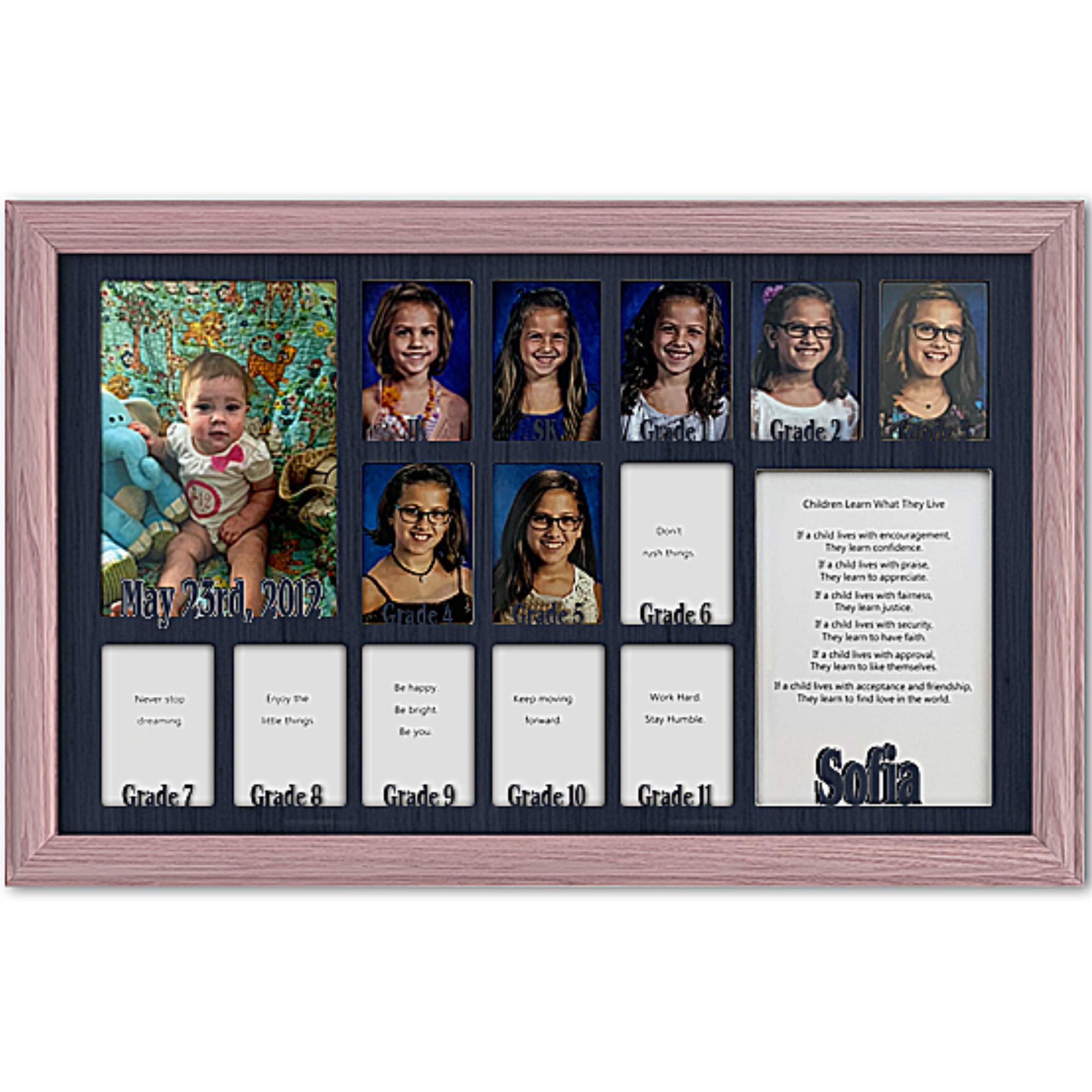 Personalized Northland School Years Photo Frame - Custom Name, Holds Twelve 2.5