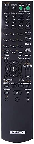 Universal Replacement Remote Control Compatible with Sony STR-DE898, STR-DE898B, STR-K880, STR-DE425, STR-DA3100ES, STR-DE998, STR-DA2100ES, RM-AAP009, RM-AAP013, RM-AAP015, RM-AAE001, STR-K740P, STR-DE485E, STR-DE310 - Perfect for Home Theater & Audio System Control
