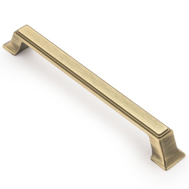 Castella Buckhurst Handle Brushed Antique Brass - Vintage Style Cabinet & Drawer Pulls for Kitchen, Bathroom & Furniture Upgrade
