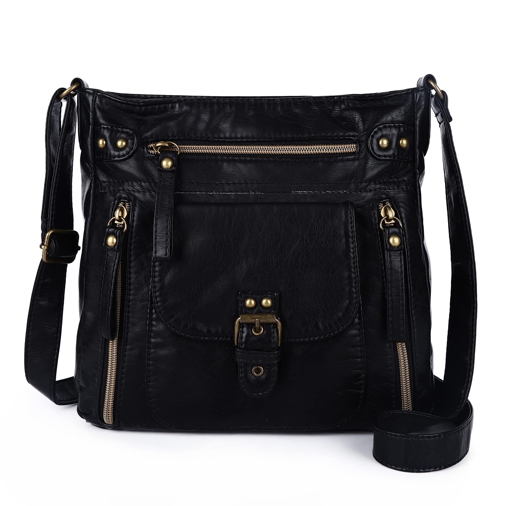 Angel Kiss Women's Crossbody Shoulder Bag - Multi Pocket Soft Hobo Purse for Daily Use, Medium Size - Perfect for Work, Travel & Shopping