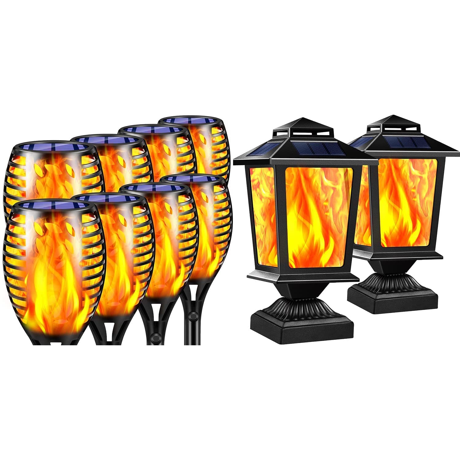 TomCare Solar Torch Lights Outdoor - Waterproof Flickering Flame Solar Lights for Garden, Patio, Yard - Perfect for Pathway Lighting & Backyard Decor