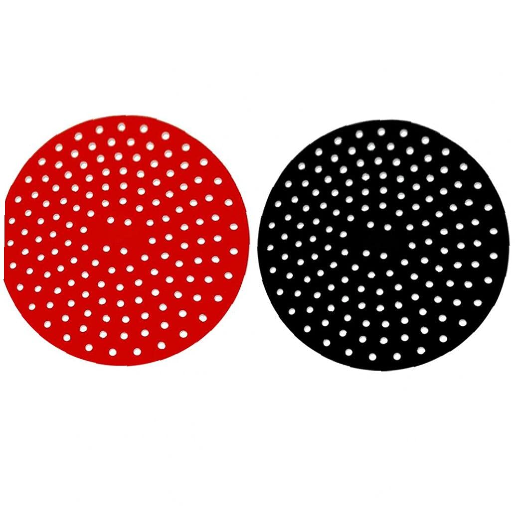 Reusable Non-Stick Air Fryer Basket Mats - 2 Pack Food Grade Silicone Round Liners for Air Fryers - Perfect for Cooking, Baking & Roasting Healthy Meals - Small Appliance Accessories