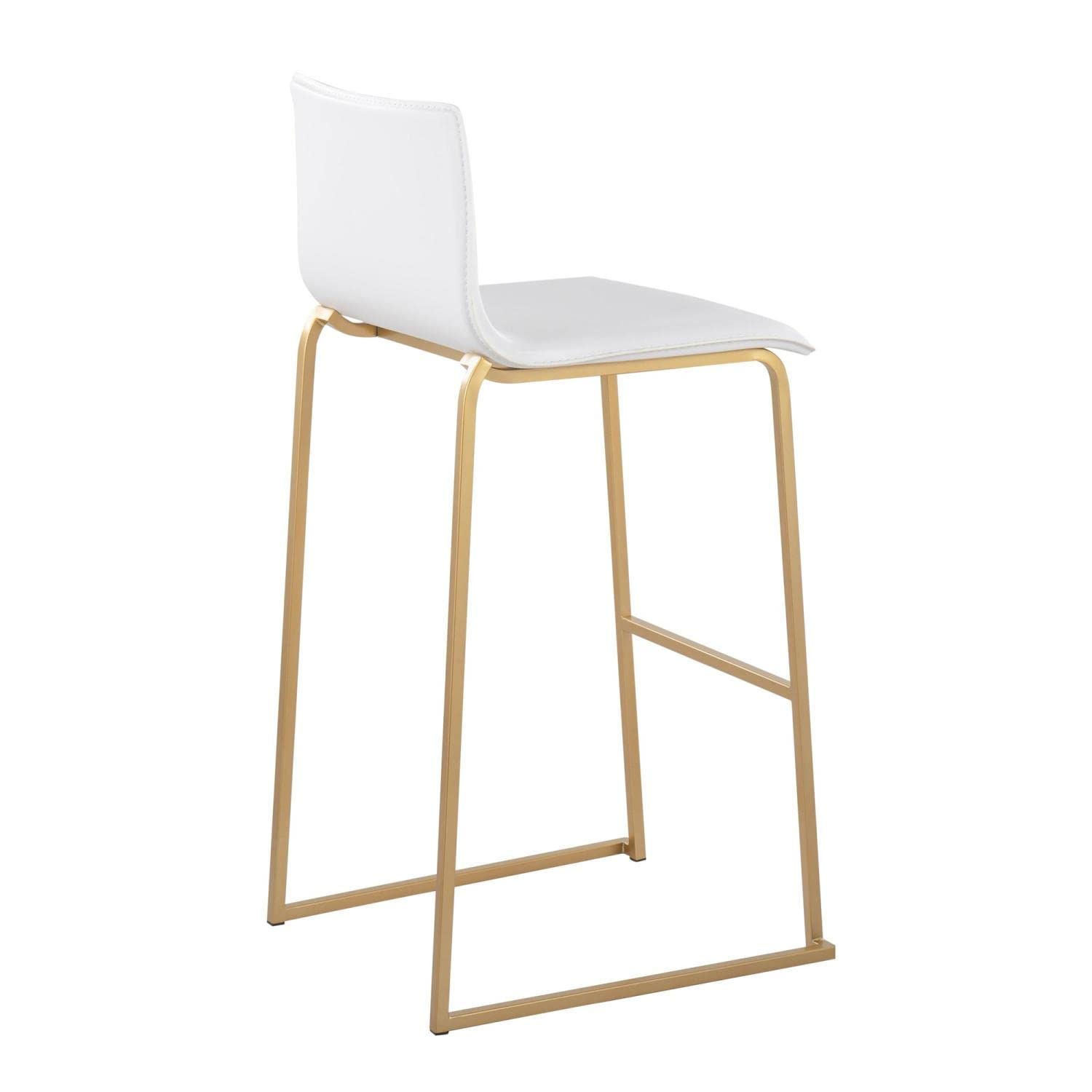 LumiSource Mara Bar Stool Set of 2 - Modern Counter Height Bar Chairs with Back Support for Kitchen Island, Breakfast Nook & Home Bar - Comfortable & Stylish Bar Stools for Dining & Entertaining