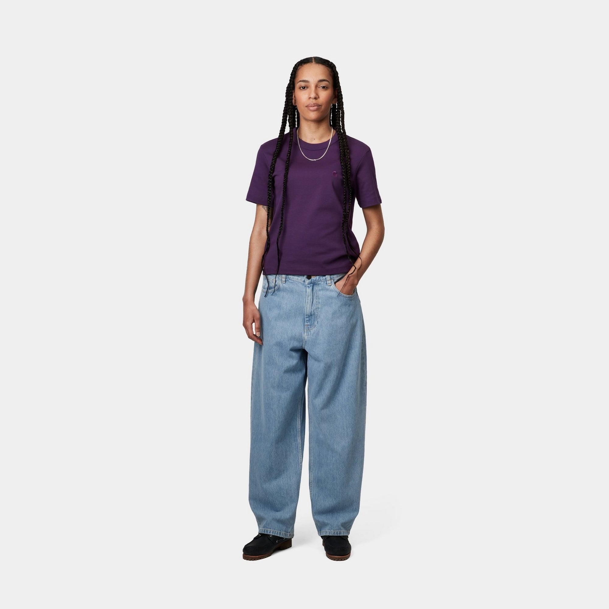 Brandon Women's Pants - Stone Bleached Blue Denim Jeans for Casual Wear & Everyday Comfort | Perfect for Work, Outings & Relaxing