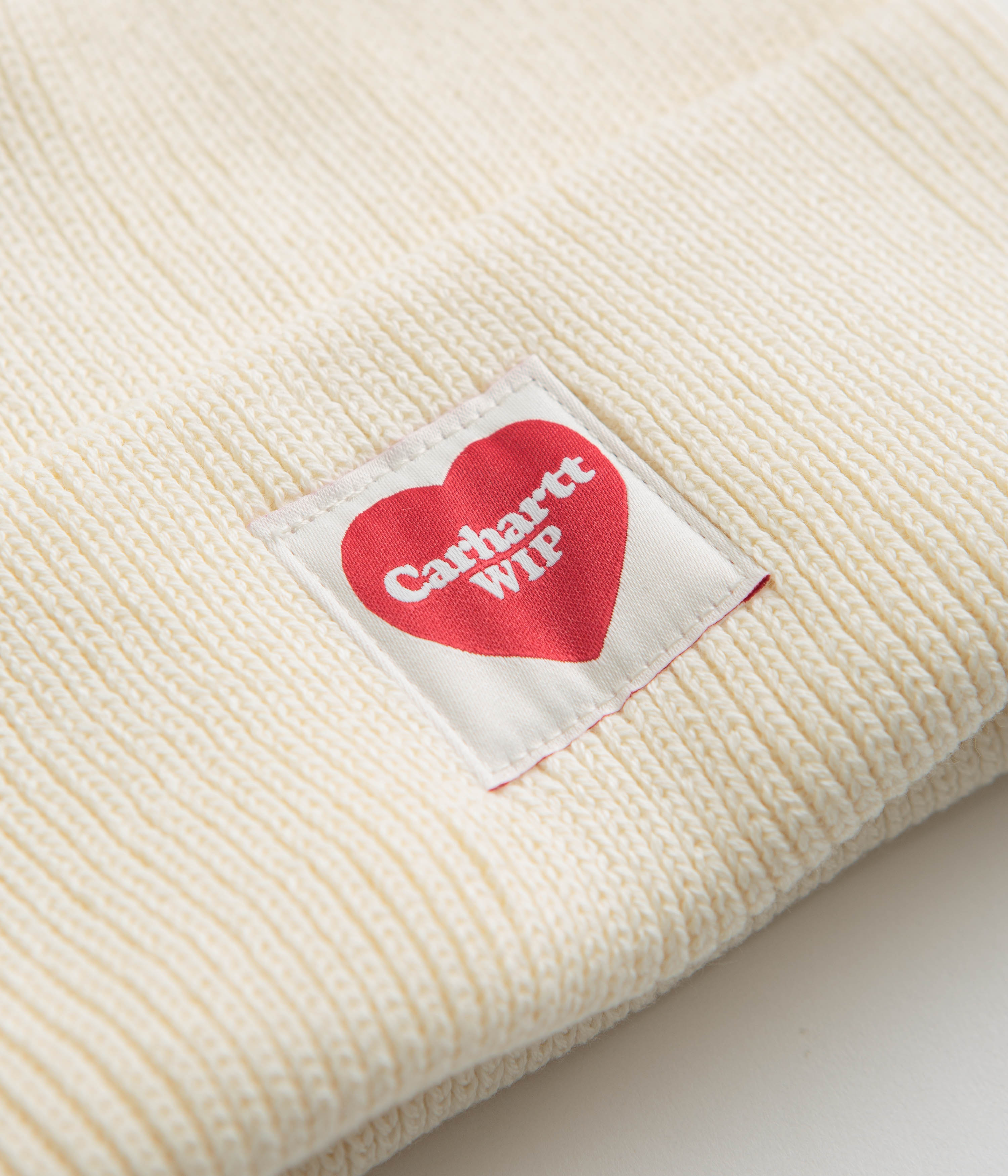 Carhartt Heart Beanie - Soft Knit Winter Hat for Men & Women - Natural Color - Perfect for Cold Weather & Outdoor Activities