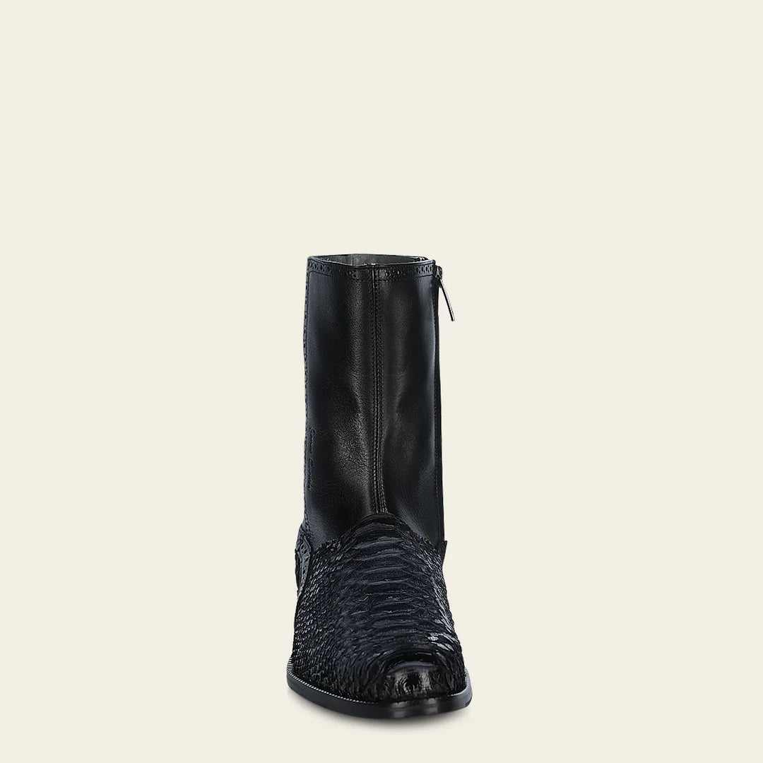 Franco Cuadra Men's Grey Casual Dress Ankle Boots with Python Skin Design - Perfect for Office, Parties & Everyday Wear