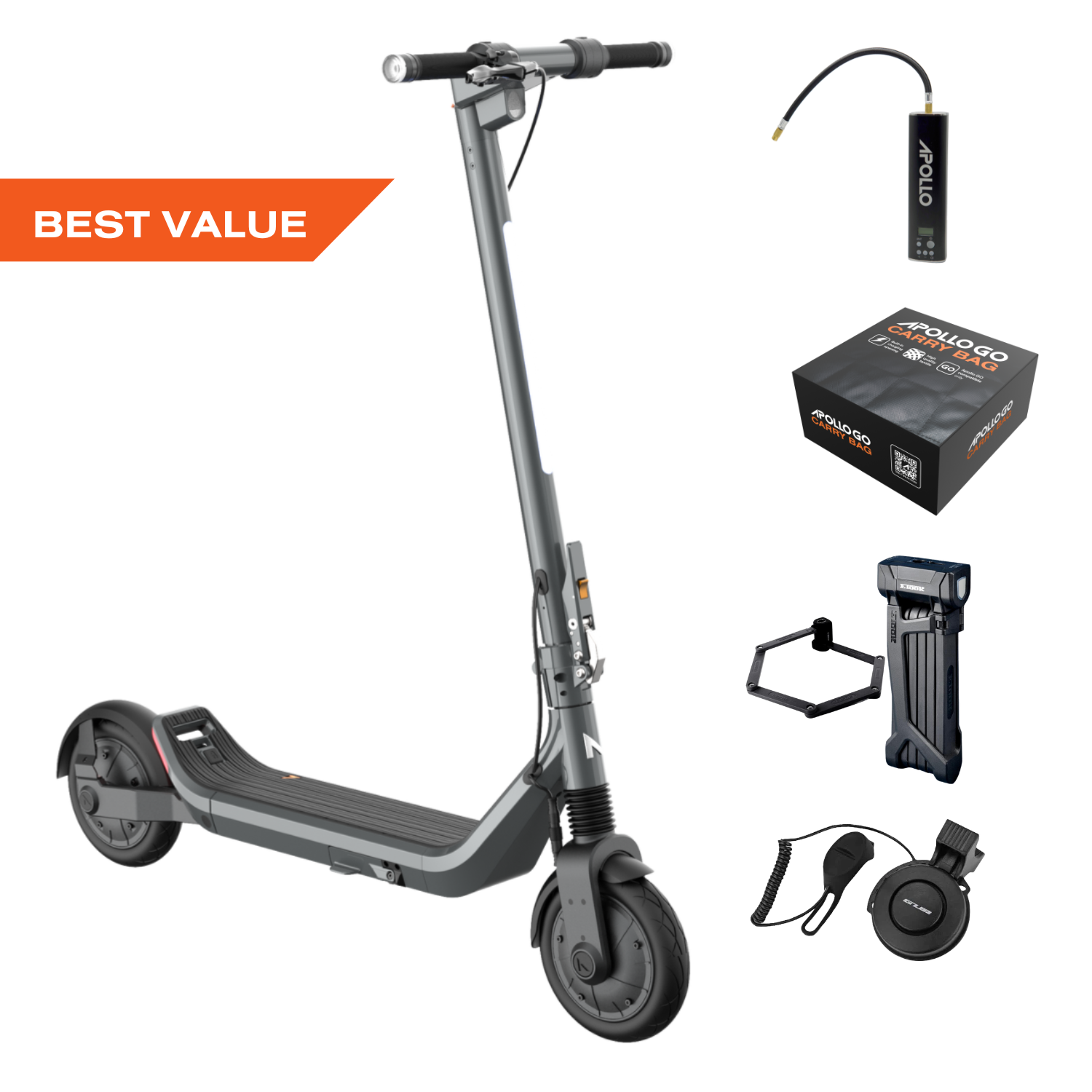 Apollo Go Master Bundle - Premium Electric Scooter Accessories Kit for Commuting & Outdoor Adventures