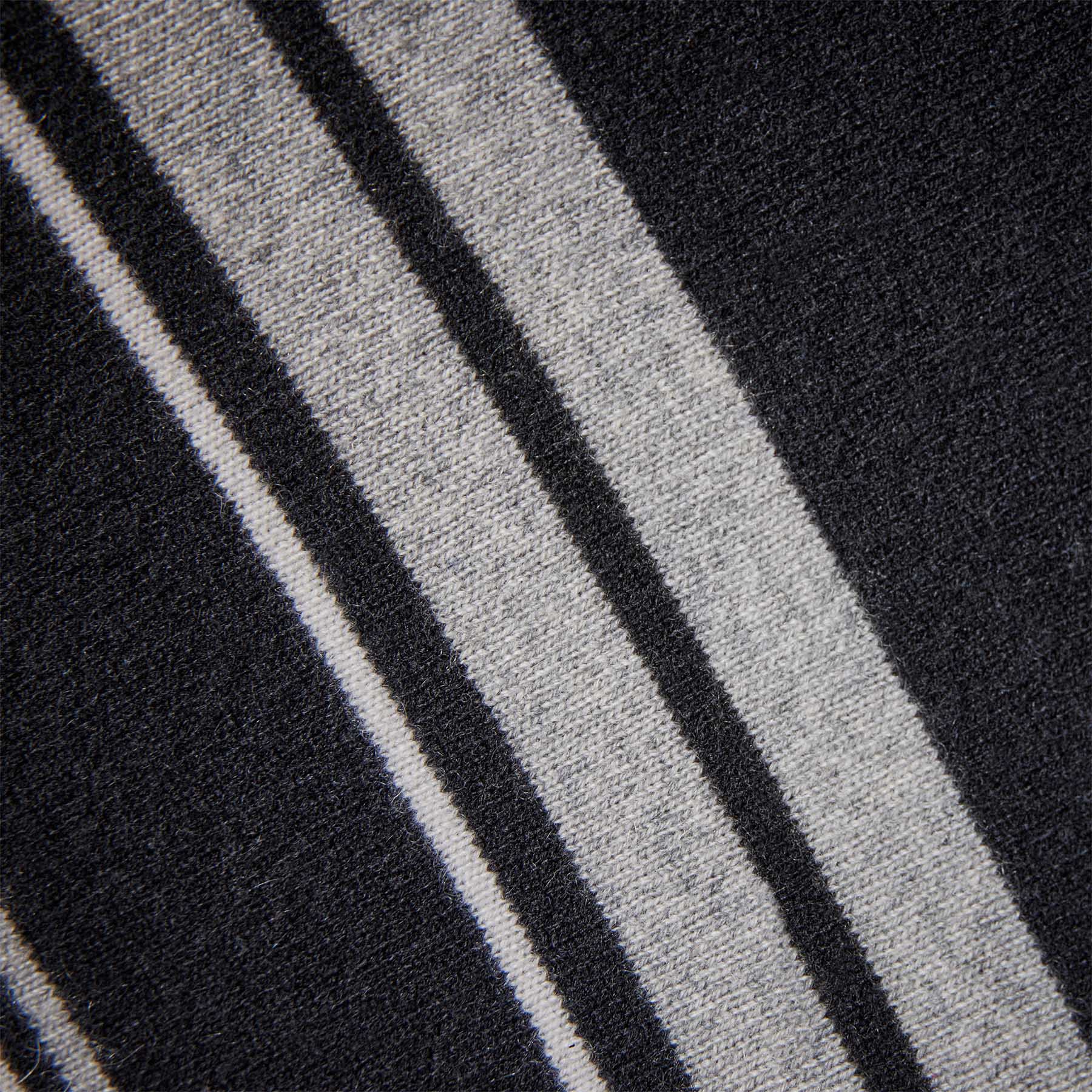 Eco-Friendly Recycled Cashmere Striped Poncho Wrap - Black | Soft Winter Shawl for Women | Perfect for Cozy Evenings & Outdoor Adventures