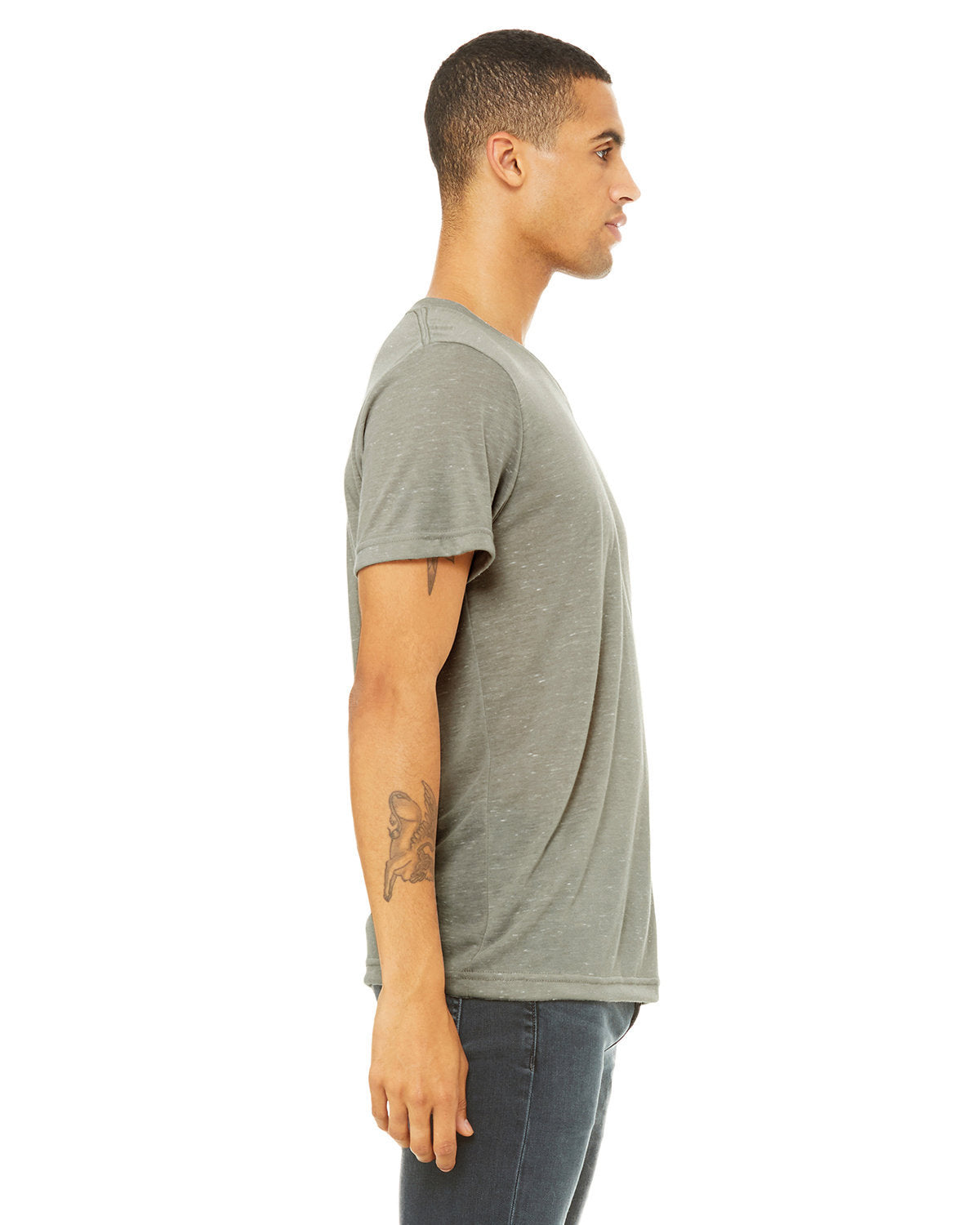 Bella + Canvas 3655C Unisex Textured Jersey V-Neck T-Shirt - Soft Comfortable Casual Tee for Men & Women - Perfect for Everyday Wear, Gym, and Layering