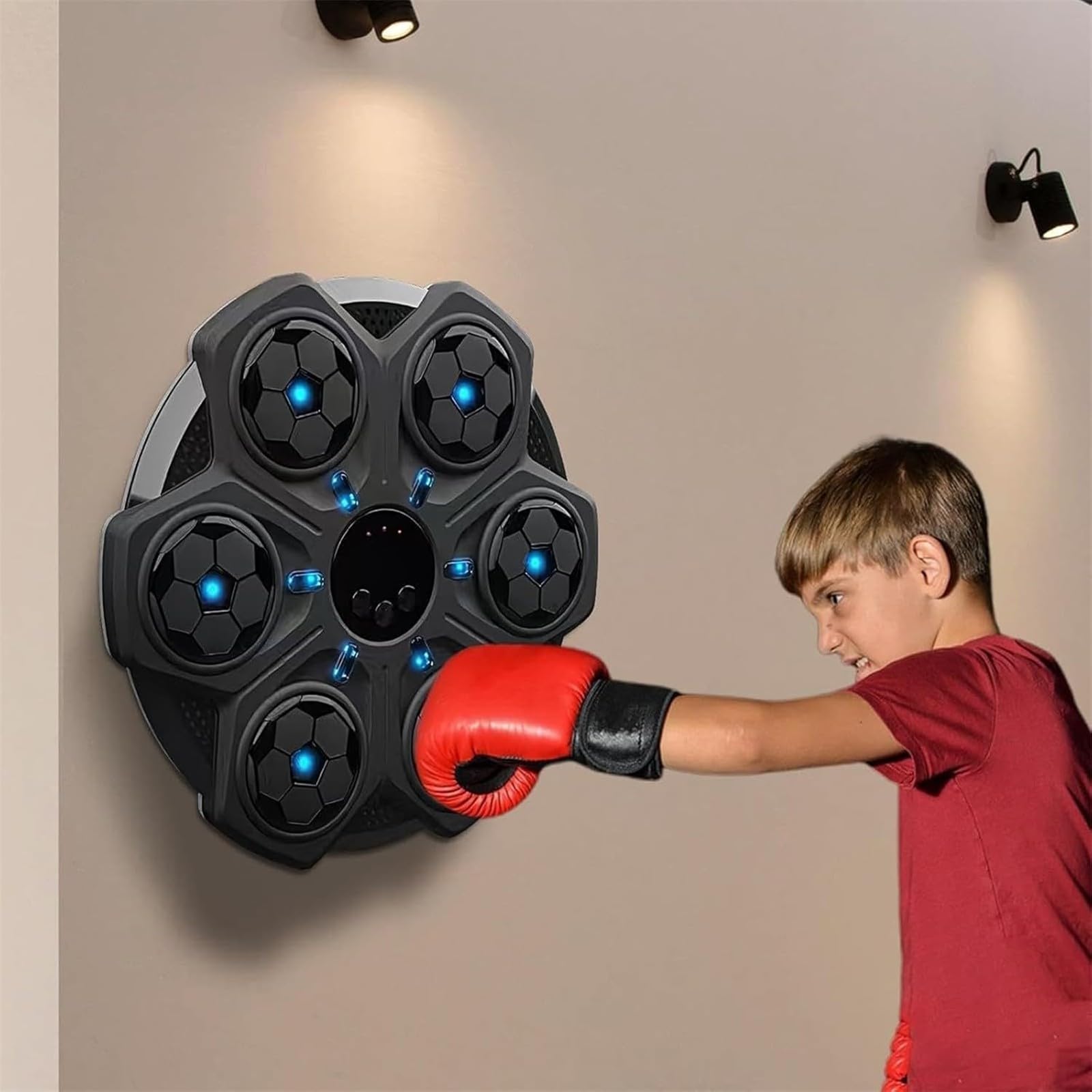 Smart Wall Mounted Boxing Trainer for Kids & Adults - Music Boxing Machine with Target for Home, Gym, Office Workouts | Perfect Fitness Gift for Men & Women | Improve Coordination & Stress Relief