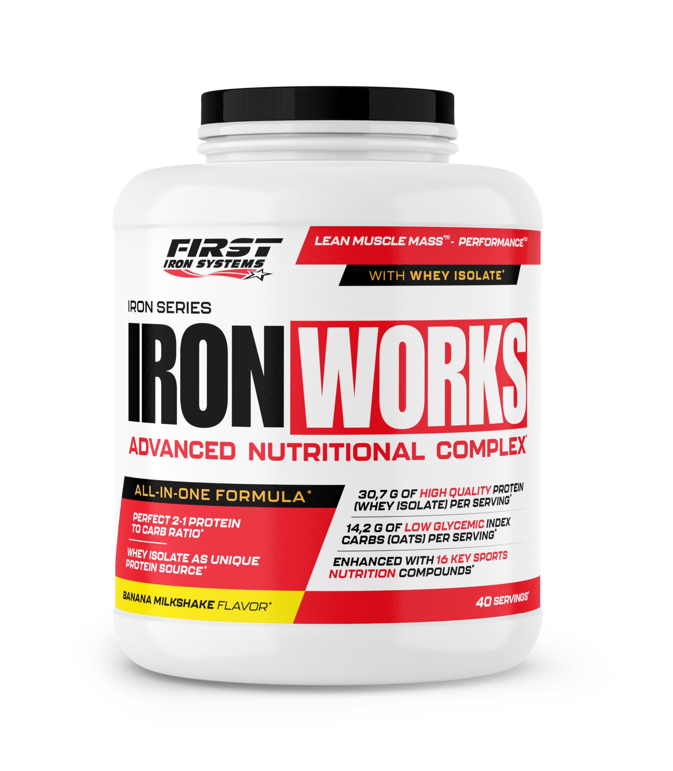 Iron Works 2200g Banana Milk Shake Protein Powder - Premium Muscle Recovery & Post-Workout Supplement for Athletes & Bodybuilders | Gym, Fitness & Weight Training Essentials