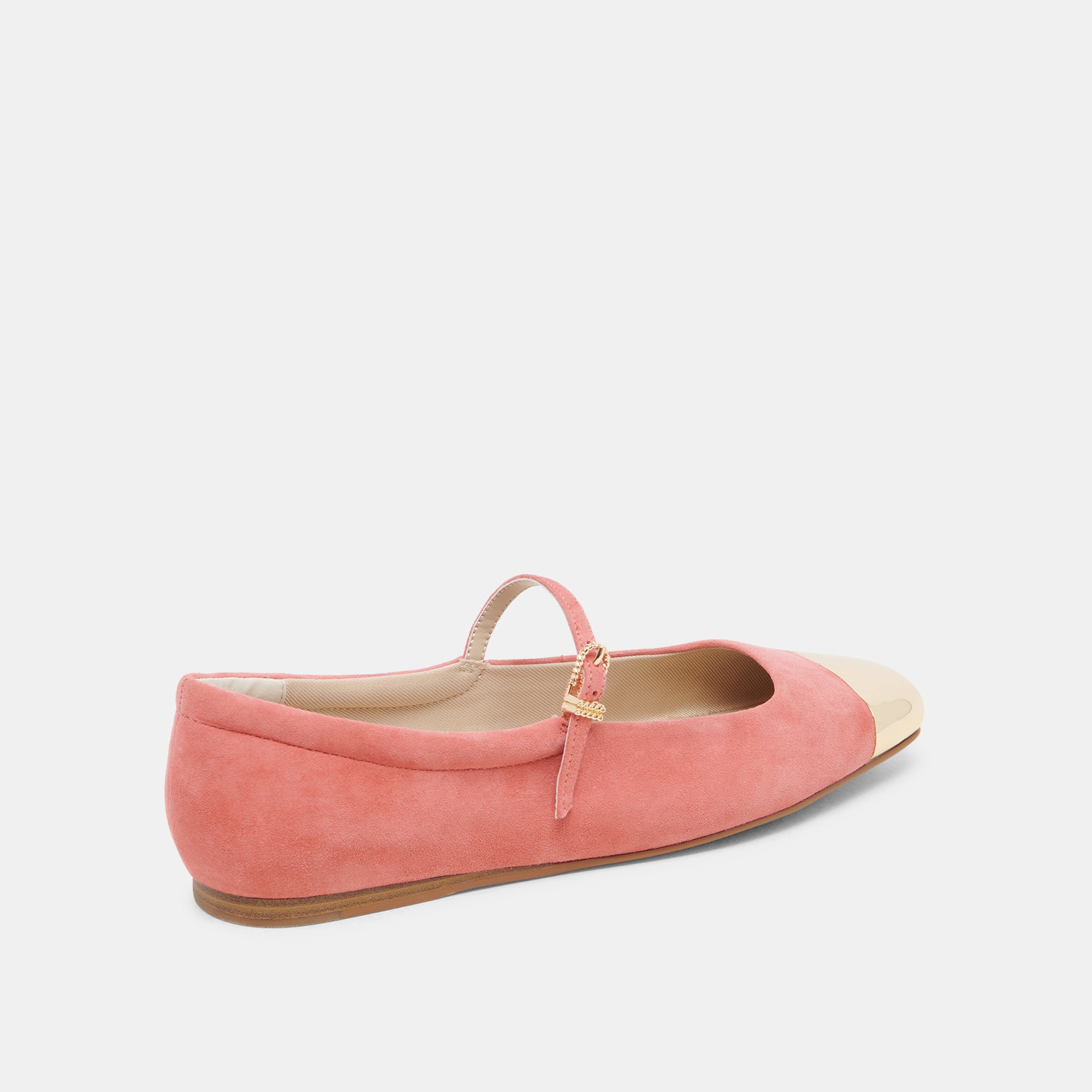 Reyes Toe Cap Ballet Flats - Coral Suede Shoes for Women | Comfortable & Stylish | Perfect for Work, Casual Outfits & Special Occasions
