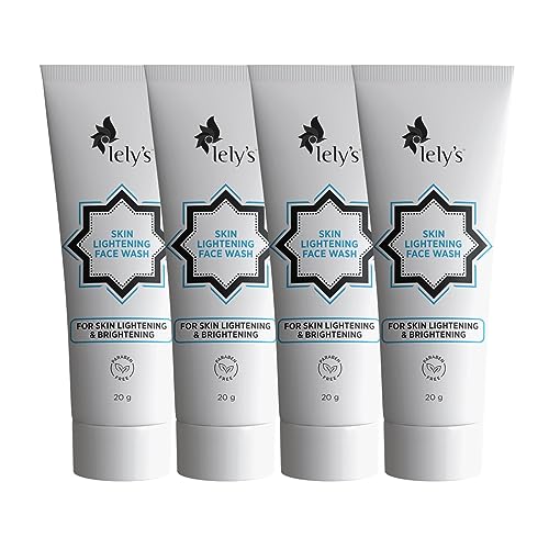 Lelys Skin Brightening Face Wash - Travel Size (20g) Pack of 4 | Gentle Cleanser for Dark Spots & Uneven Skin Tone | Perfect for Travel, Gym & Daily Skincare Routine