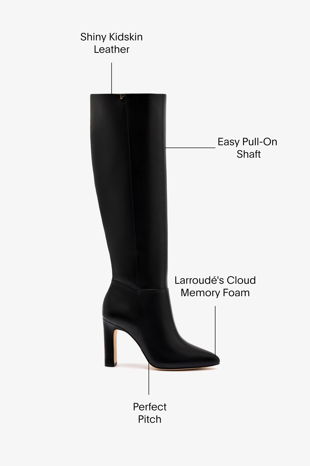 Black Leather Cindy Hi Boots for Women - Stylish & Comfortable Winter & Fall Fashion Boots for Casual Outfits, Work & Outdoor Activities