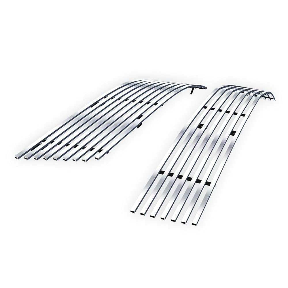 APS Compatible with Lincoln MKZ 2007-2008 Main Upper Lower Bumper Stainless Steel SS Silver Billet Front Grill Grille Insert Combo L86624A - Upgrade Your Car's Style & Protection for Daily Driving & Show Events