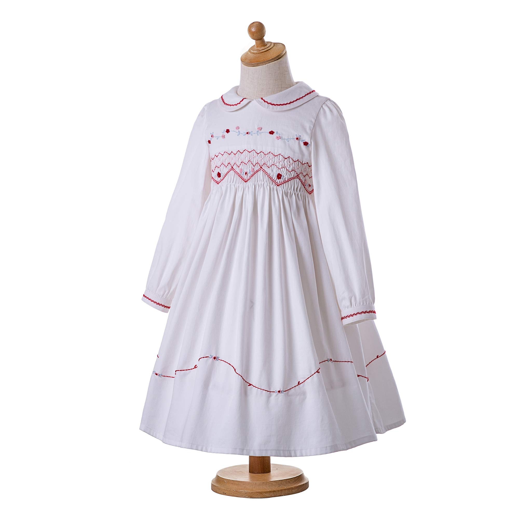 Pettigirl Girls Floral Smocked Dress with Embroidery - Cute Summer Outfit for Toddler Girls, Perfect for Birthday Parties, Family Photos & Special Occasions