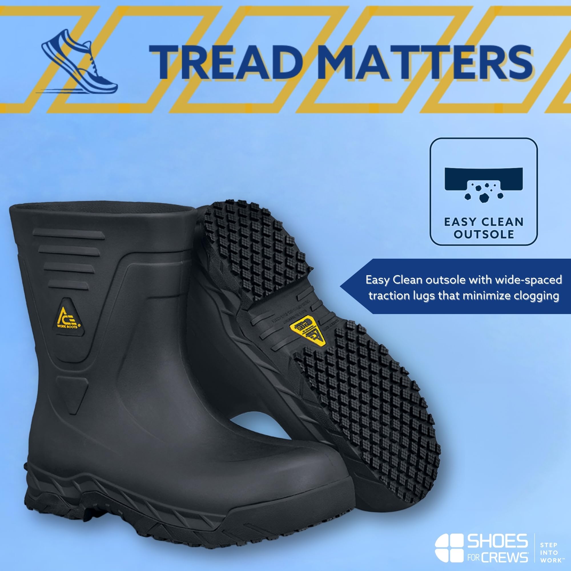 Slip Resistant Waterproof Work Boots for Men & Women - Shoes for Crews Bullfrog II Soft Toe Safety Boots | Non-Slip Work Shoes for Restaurant, Construction & Industrial Use