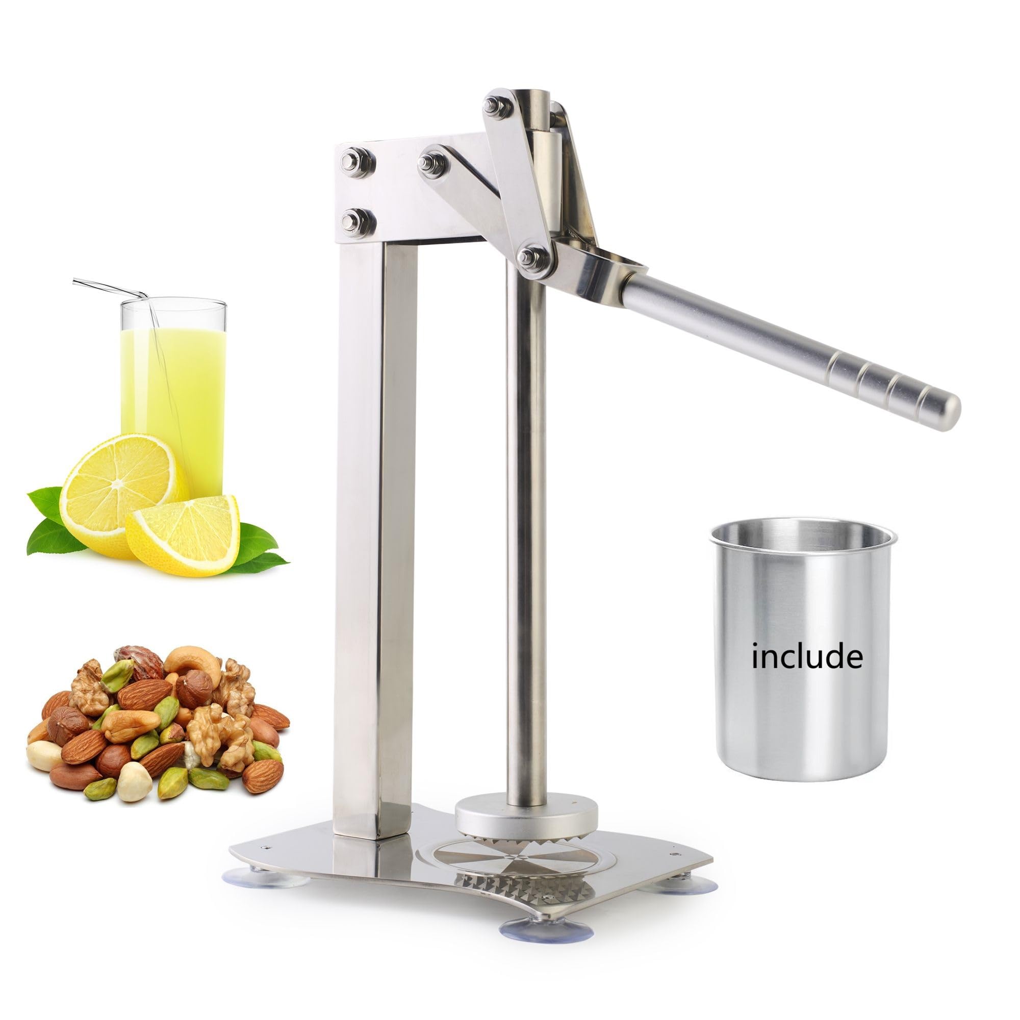Heavy Duty Manual Citrus Juicer - Lemon, Orange, Lime Squeezer & Nut Grinder for Fresh Juice & Smoothies | Perfect for Home Bars, Restaurants & Healthy Lifestyles (WN014)