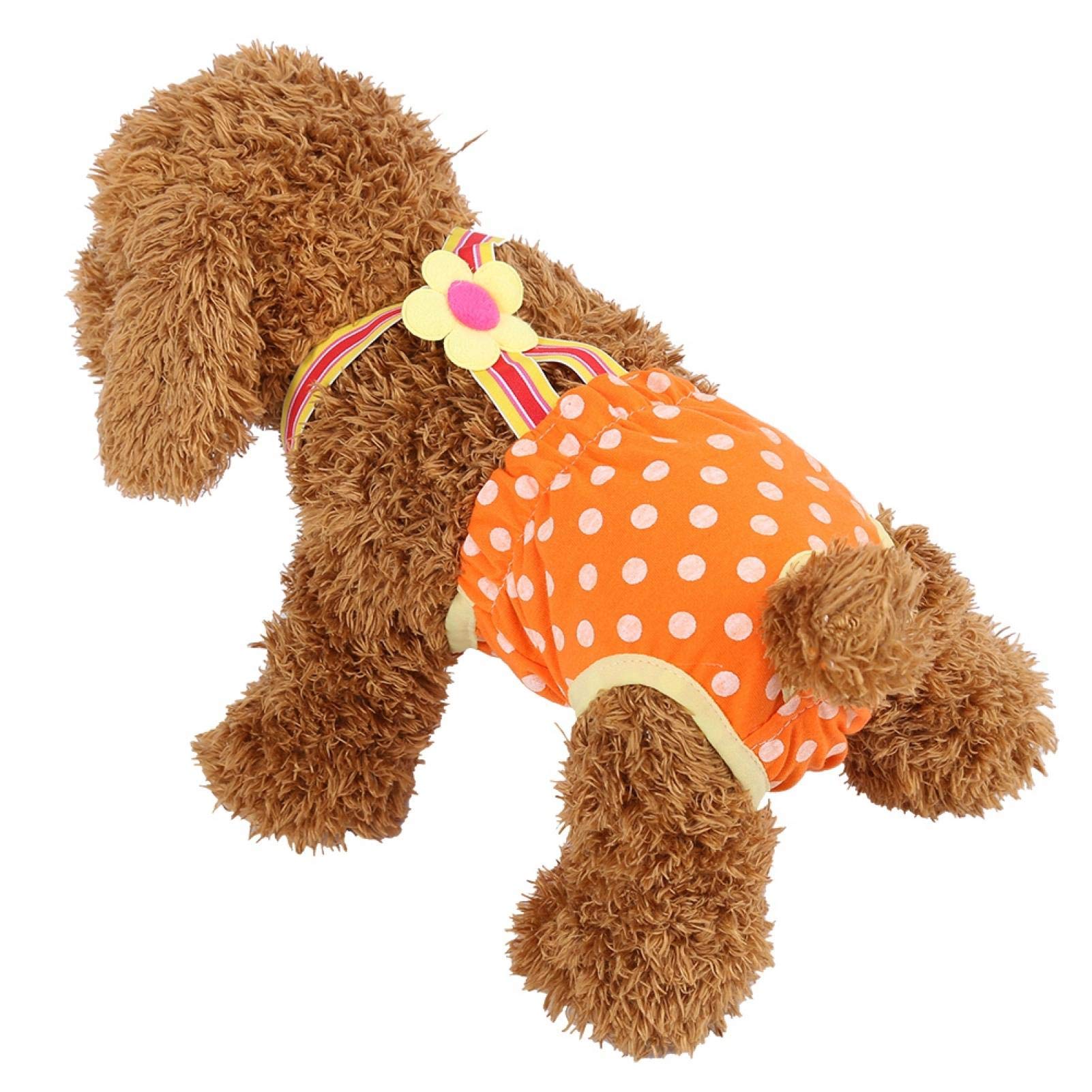 **Cotton Dog Diapers for Female Dogs - Adjustable Washable Pet Sanitary Pants, 6 Sizes for Small & Medium Dogs - Perfect for Heat Cycle, Incontinence & Travel Use**