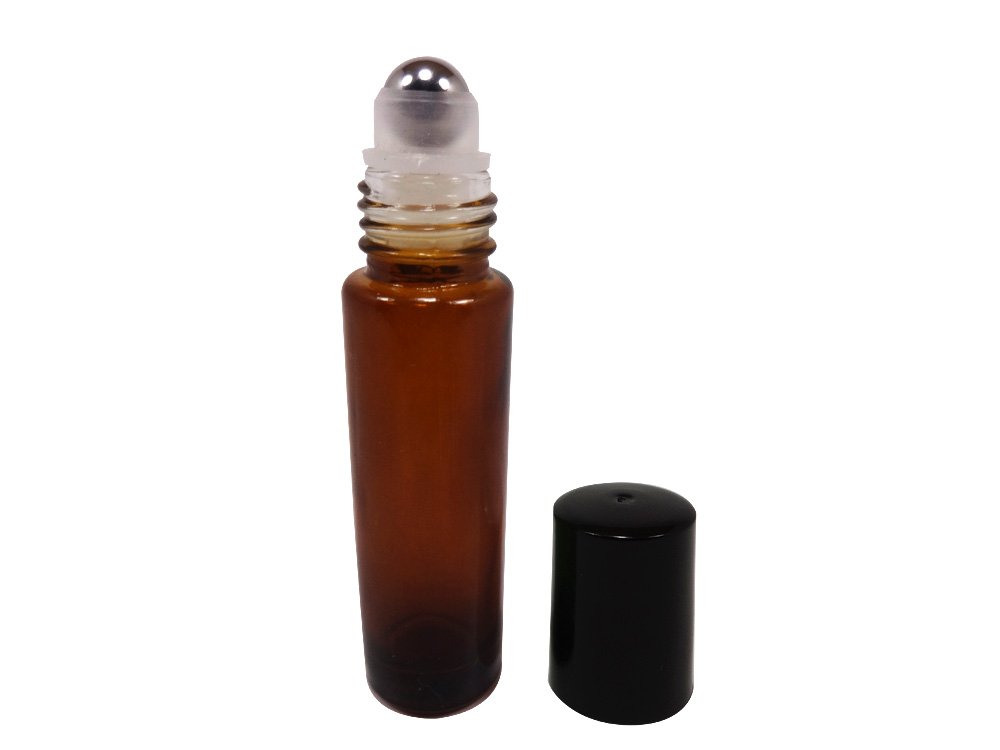 Perfume Studio® 10ml Translucent Amber Glass Roll On Bottles with Metal Ball Applicators - Perfect for Essential Oils, Fragrance Oils & DIY Perfumes - Great for Aromatherapy, Travel & Gift Giving