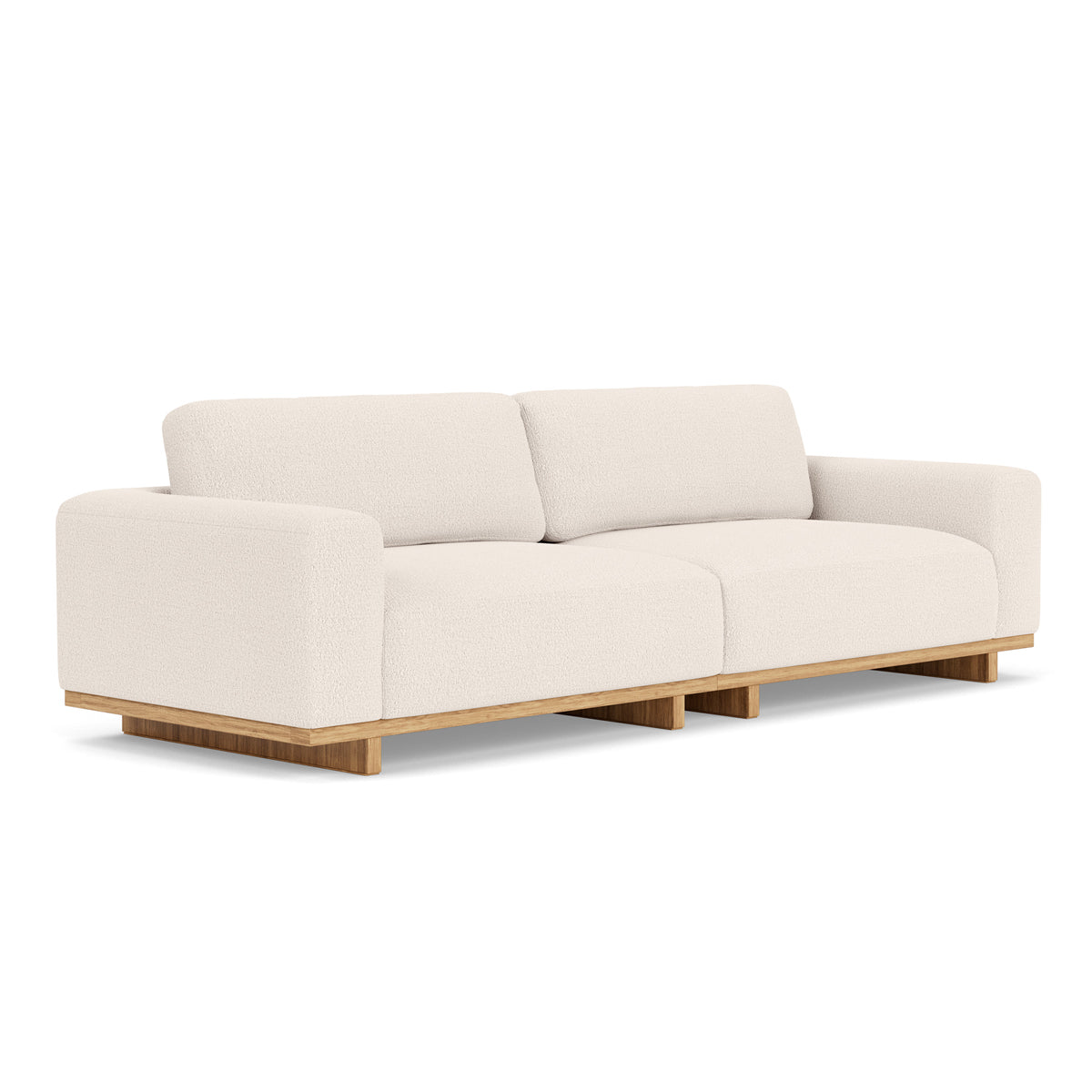 Luxury Aya Boucle 3.5 Seater Sofa - Modern Upholstered Couch for Living Room, Lounge & Office - Soft Chenille Fabric with Solid Wood Frame - Comfortable Mid-Century Design for Home Decor