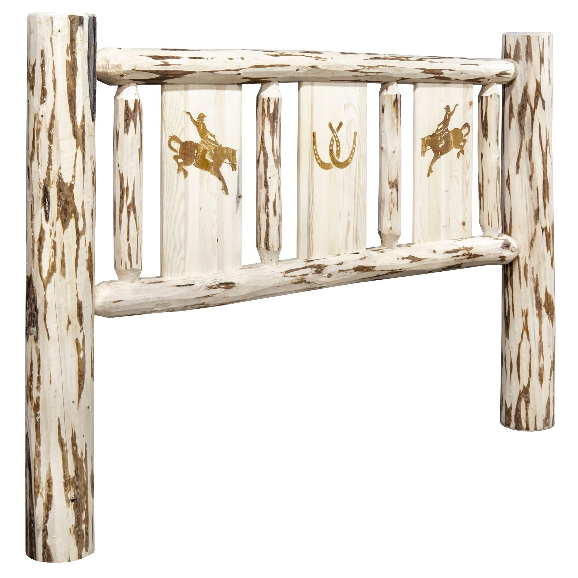 Montana Headboard with Laser Engraved Design - Unfinished Solid Wood Bed Headboard for DIY Home Decor | Perfect for Rustic, Farmhouse & Cabin Bedroom Styles
