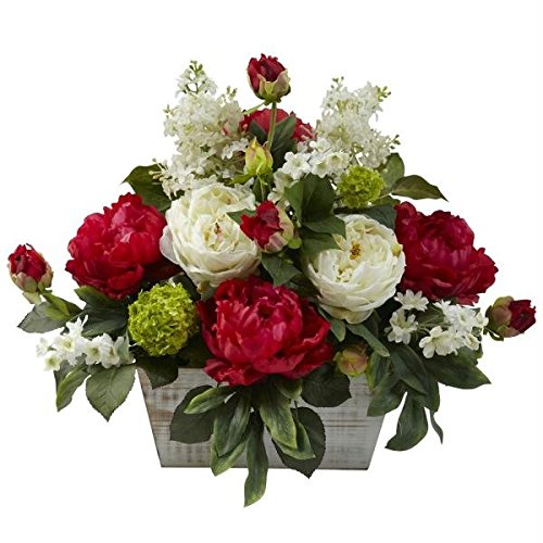 Beautiful Mixed Floral Arrangement in White Wash Planter - Perfect for Home Decor, Wedding Centerpieces & Gift Giving