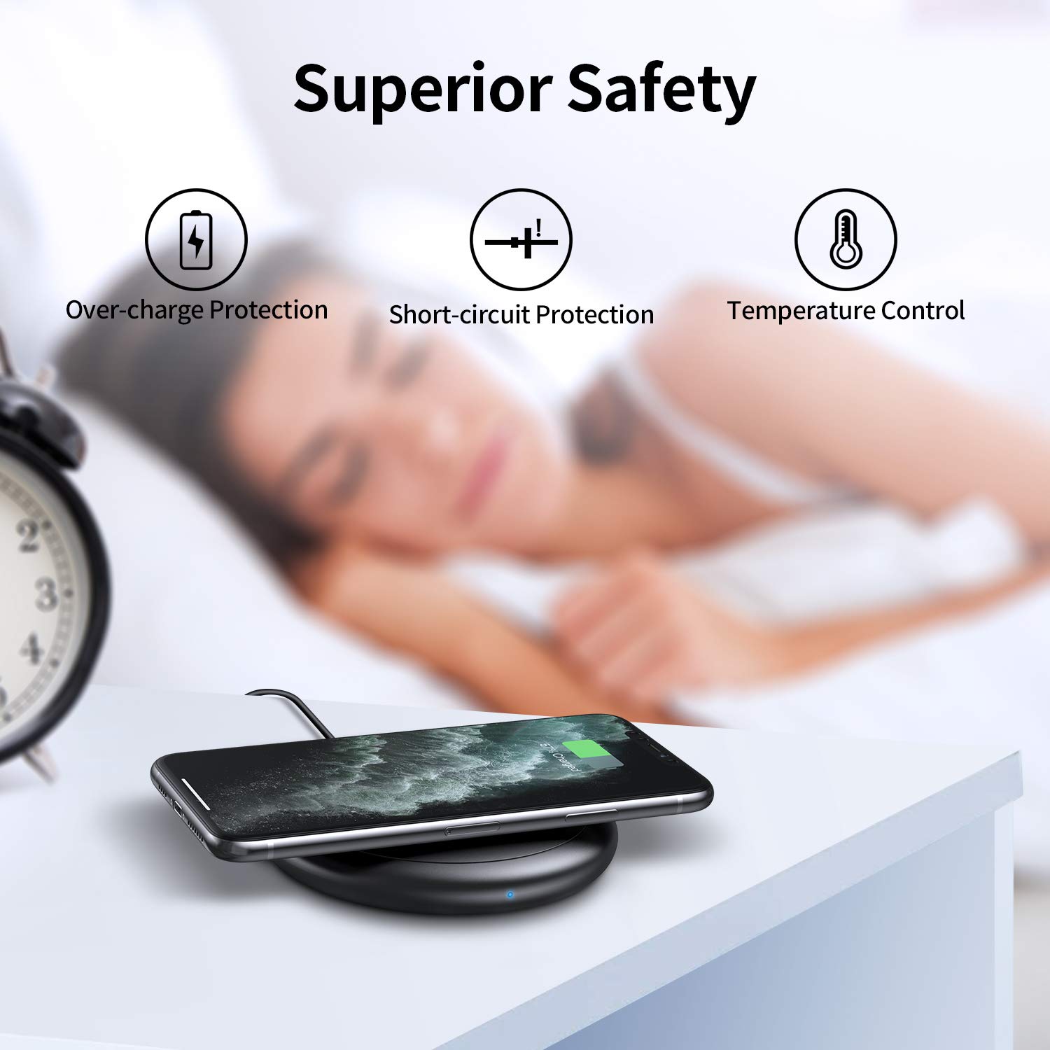 Nalwort 2-in-1 Wireless Charger Stand for iPhone 15/14/13/12/11, Apple Watch 6/SE/5/4/3/2/1 & AirPods - Qi Fast Charging Station (No Adapter Included) | Perfect for Bedside, Office & Travel Charging