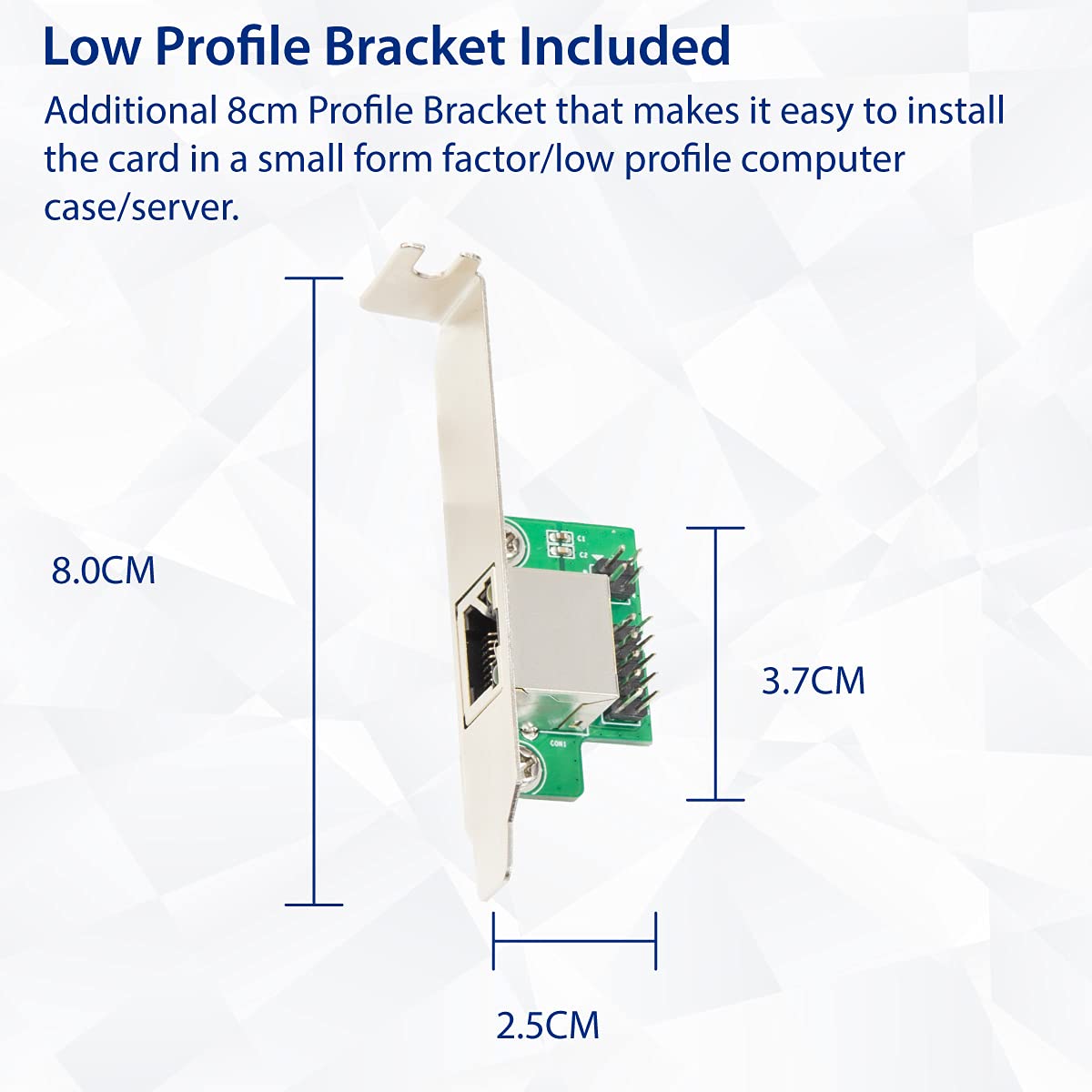 IO CREST 2.5G Ethernet PCI-E Card - 2500Mbps RJ45 LAN Adapter for Desktop PC - Gaming & Streaming