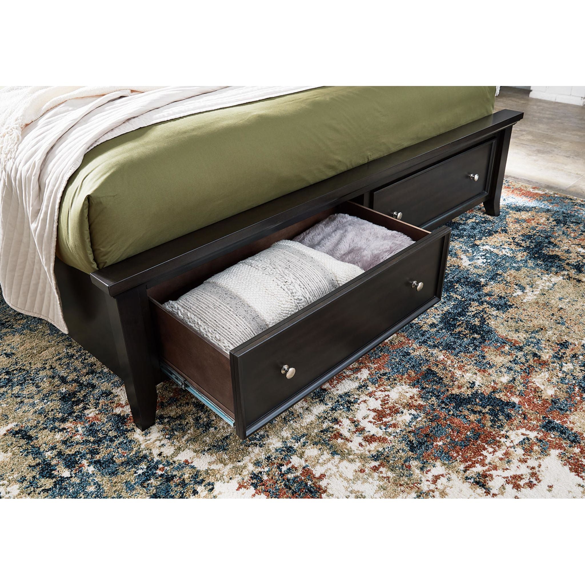 Bambori Exclusive Sleigh Storage Bed - King Size Platform Bed Frame with Underbed Drawers for Master Bedroom, Guest Room & Small Space Saving Solutions