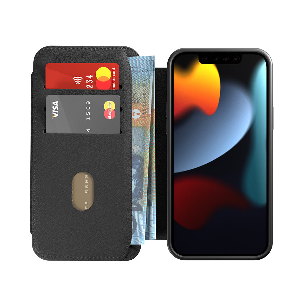 Premium Genuine Leather Wallet Case for iPhone 13 Pro Max - Slim Protective Cover with Card Slots | Perfect for Everyday Use, Travel & Business
