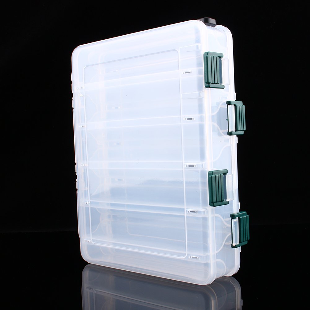 VGEBY1 Double Sided Fishing Tackle Box - Plastic Storage Organizer with Compartments for Hooks, Lures & Gear - Perfect for Outdoor Fishing, Camping & Boat Trips