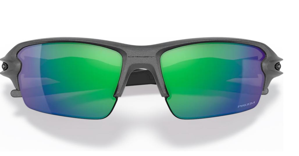 Oakley Flak 2.0 XL Sunglasses (A) Steel Frame with Priam Jade Iridium Polarized Lenses - UV Protection for Running, Cycling & Outdoor Sports