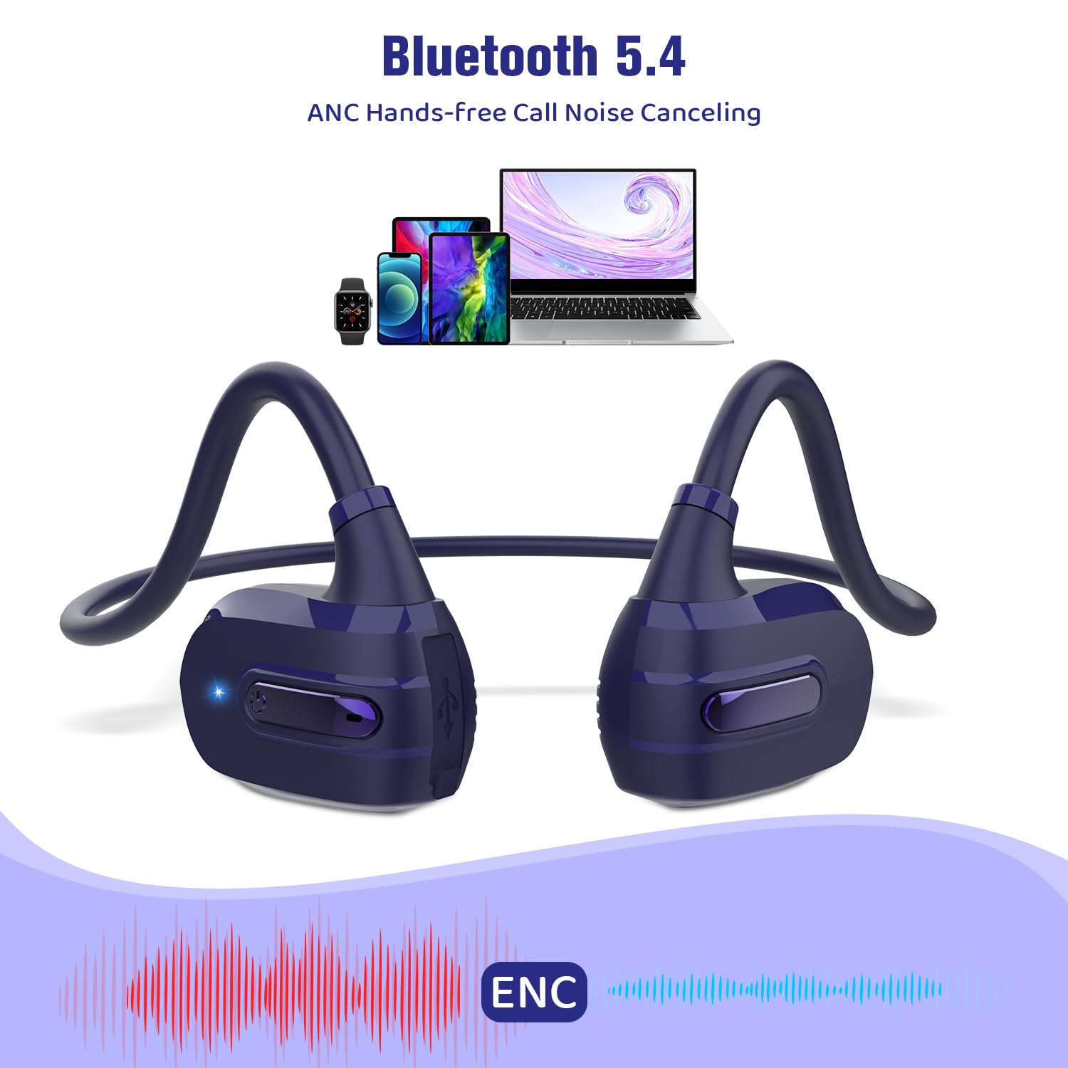 BANIGIPA Kids Open Ear Headphones - Wireless Bluetooth 5.3 Headset with Mic for Teens & Children, Ultra-Light 13g Design, 10H Playtime, Hearing Protection - Perfect for School, Online Learning, Tablet Use, Travel & Home Entertainment