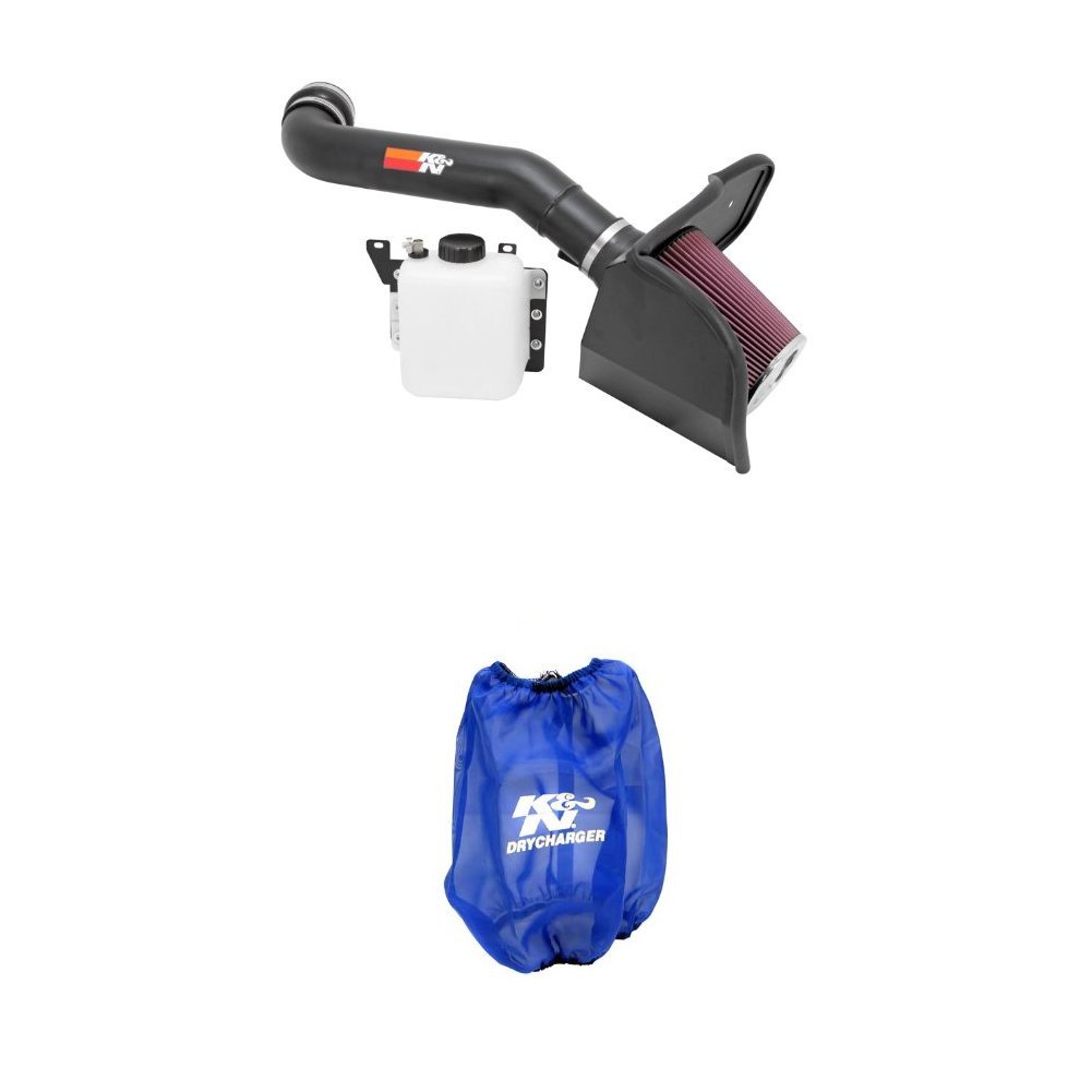 K&N 77-2579KTK High Performance Air Intake System with Blue Filter Wrap - Improves Engine Power & Fuel Efficiency for Trucks, SUVs & Off-Road Vehicles