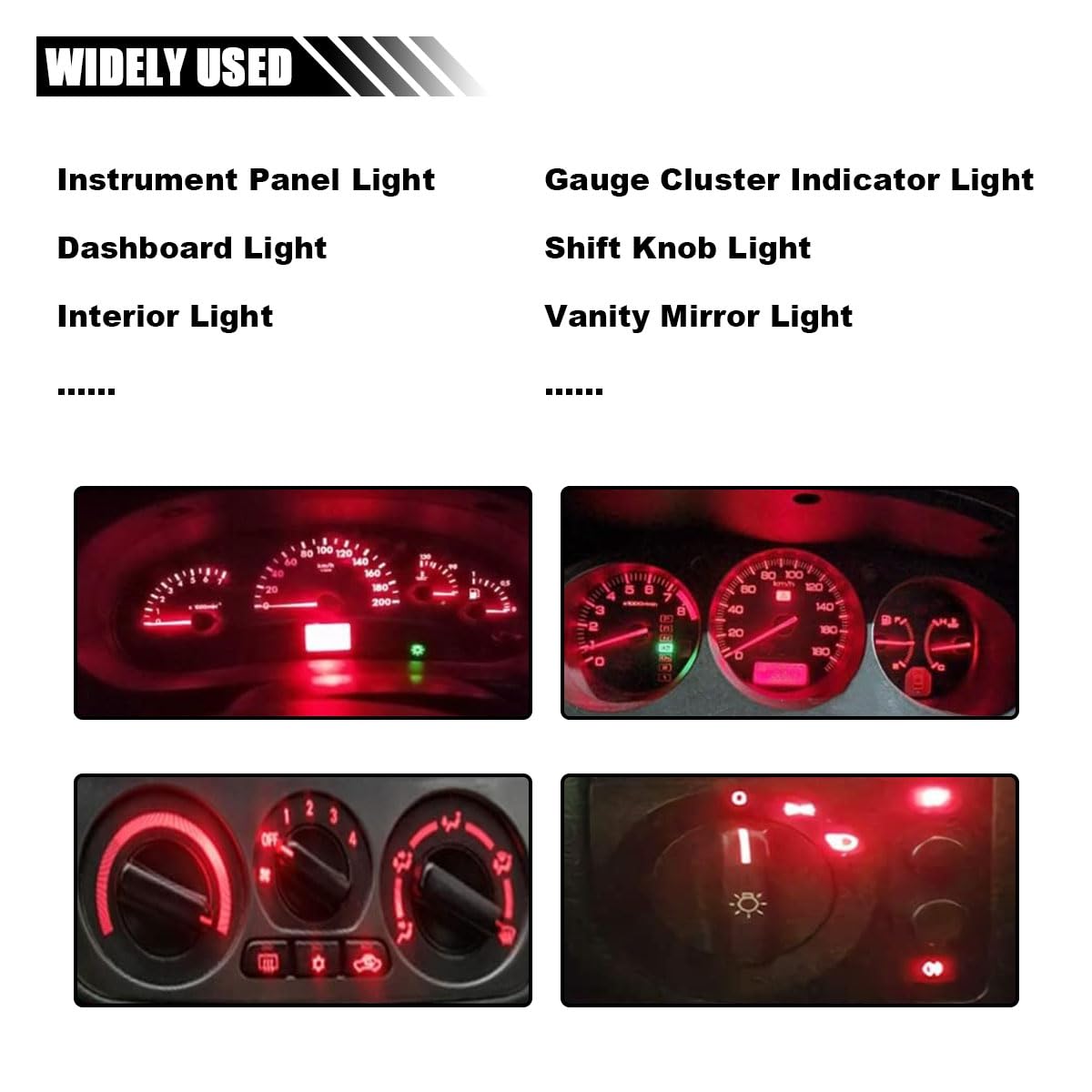 10PCS T10 194 168 LED Car Dashboard Light Bulbs - Super Bright Twist Lock Instrument Panel Lights for Gauge Cluster, Dome & Map Lights - Interior Replacement Bulbs (Red) | Perfect for Night Driving & Vehicle Customization