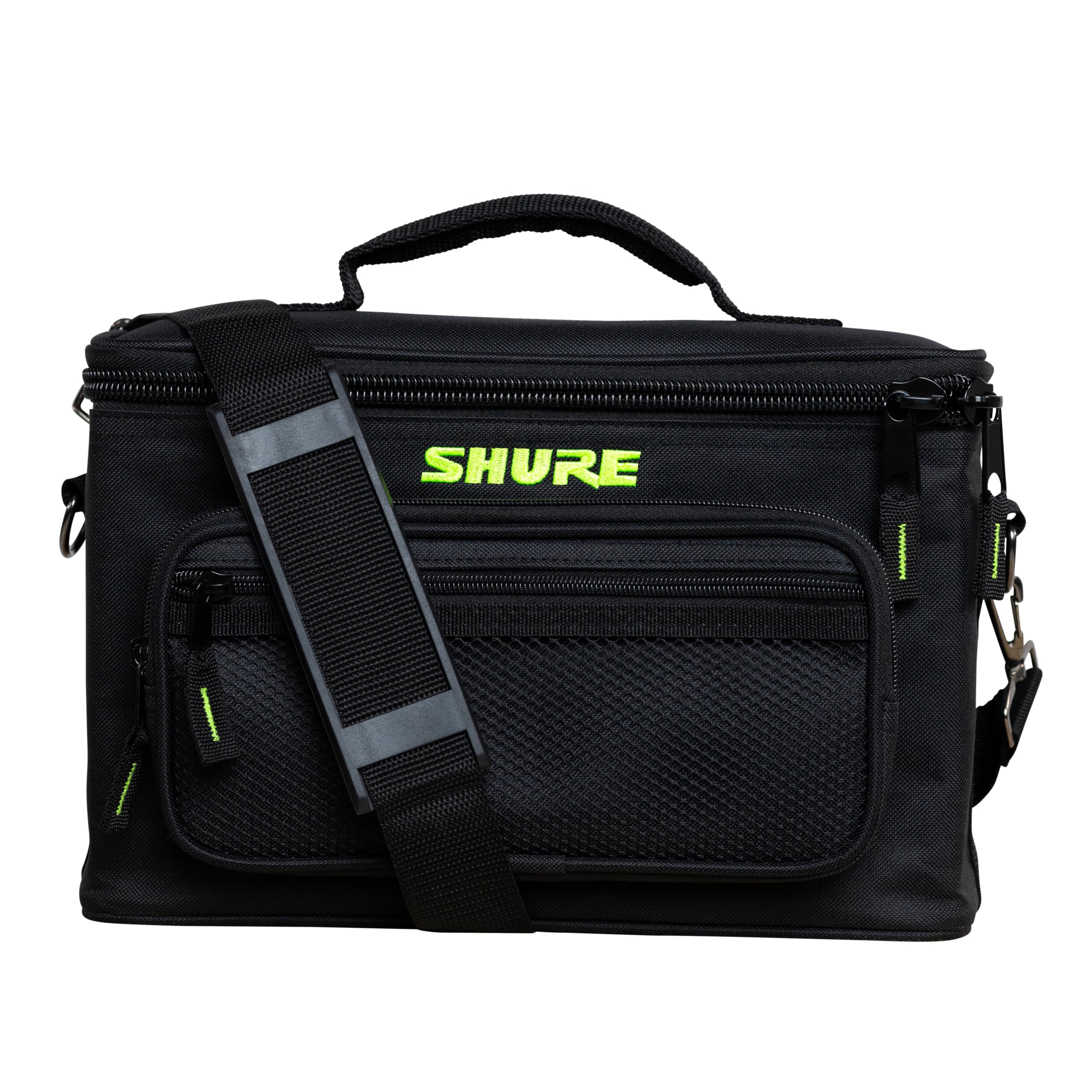 Shure by Gator Padded Microphone Bag - Holds 4 Mics, Durable Storage Case for Shure SM58 & Other Microphones (SH-MICBAG04) - Perfect for Live Performances, Studio Recording & Travel Protection