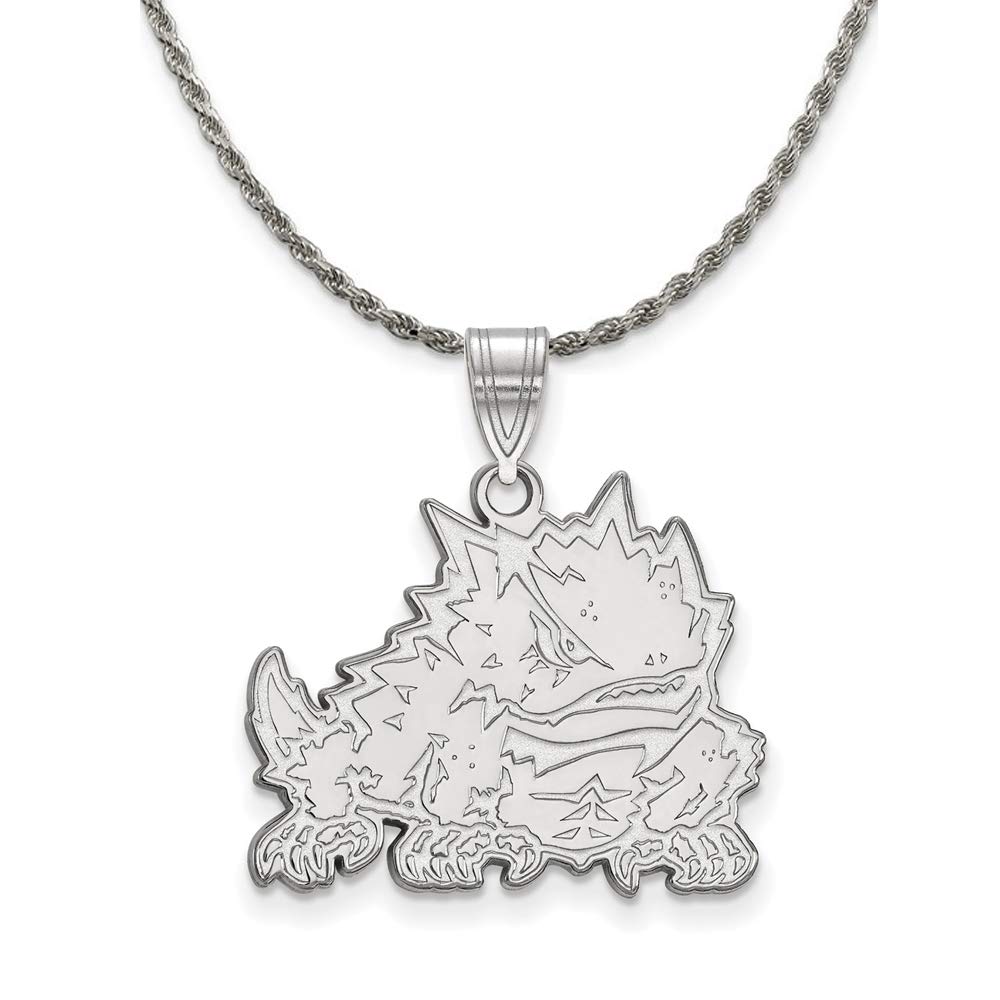 The Black Bow Sterling Silver Texas Christian University Logo Necklace - Perfect for Graduation Gifts, Alumni Pride, and Campus Spirit