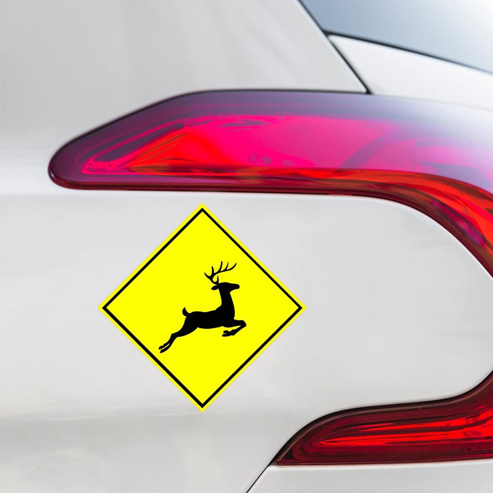 Caution Deer Vinyl Bumper Sticker - Deer Xing Vinyl Decals for Car, Laptop, Window - Animal Lover Gift, Deer Crossing Decoration for Outdoor Enthusiasts and Nature Lovers