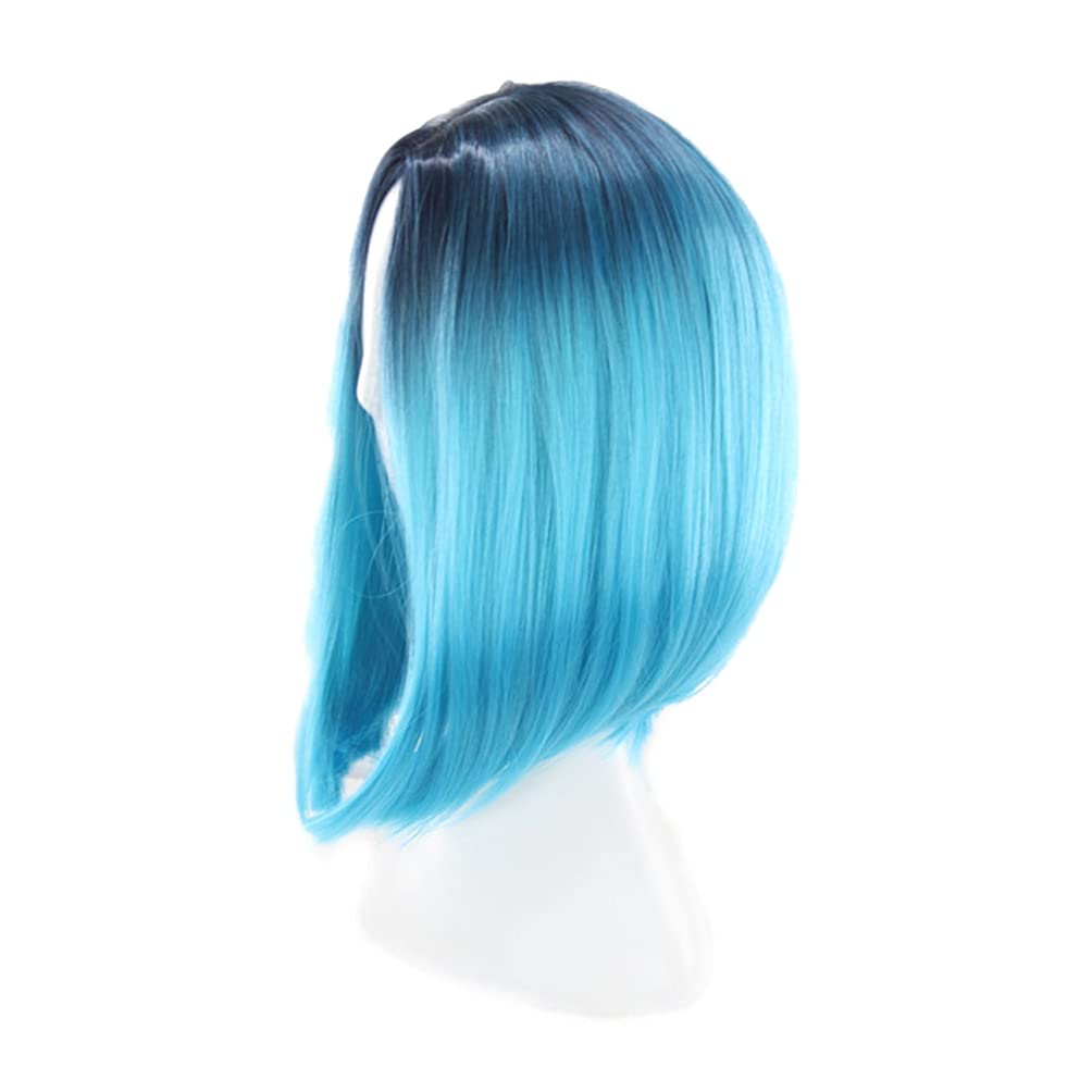 Colorful Lace Front Wigs for Black Women - Real Human Hair & Synthetic Blend - Gradient Bob Wigs for Cosplay, Hair Replacement & Everyday Style | Perfect for Parties, Halloween & Fashion Looks