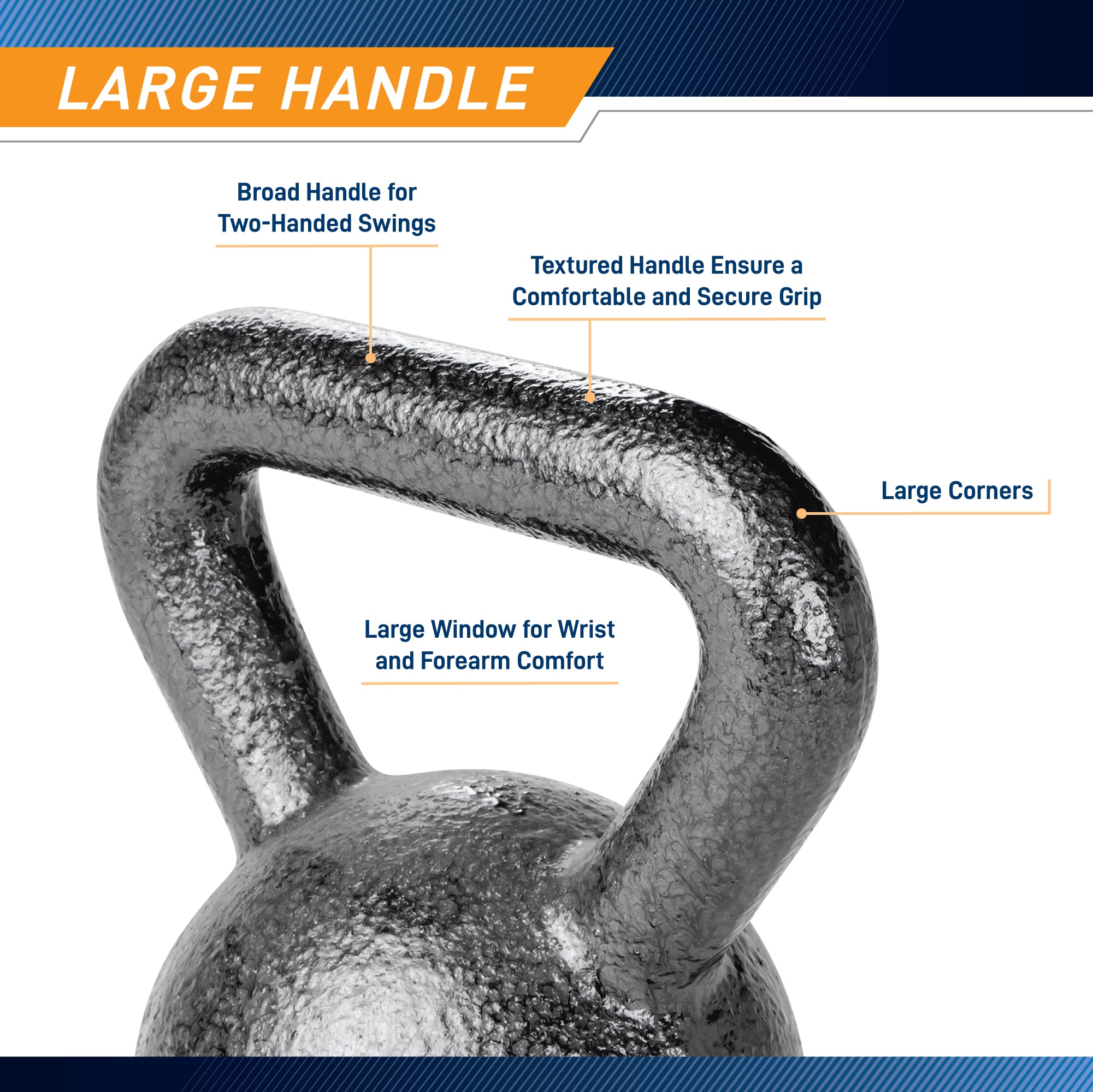 20lb Hammertone Kettlebell - Heavy Duty Cast Iron Home Gym Equipment for Strength Training, CrossFit & Weightlifting | Perfect for Home Workouts & Fitness Studios (HKB 020)