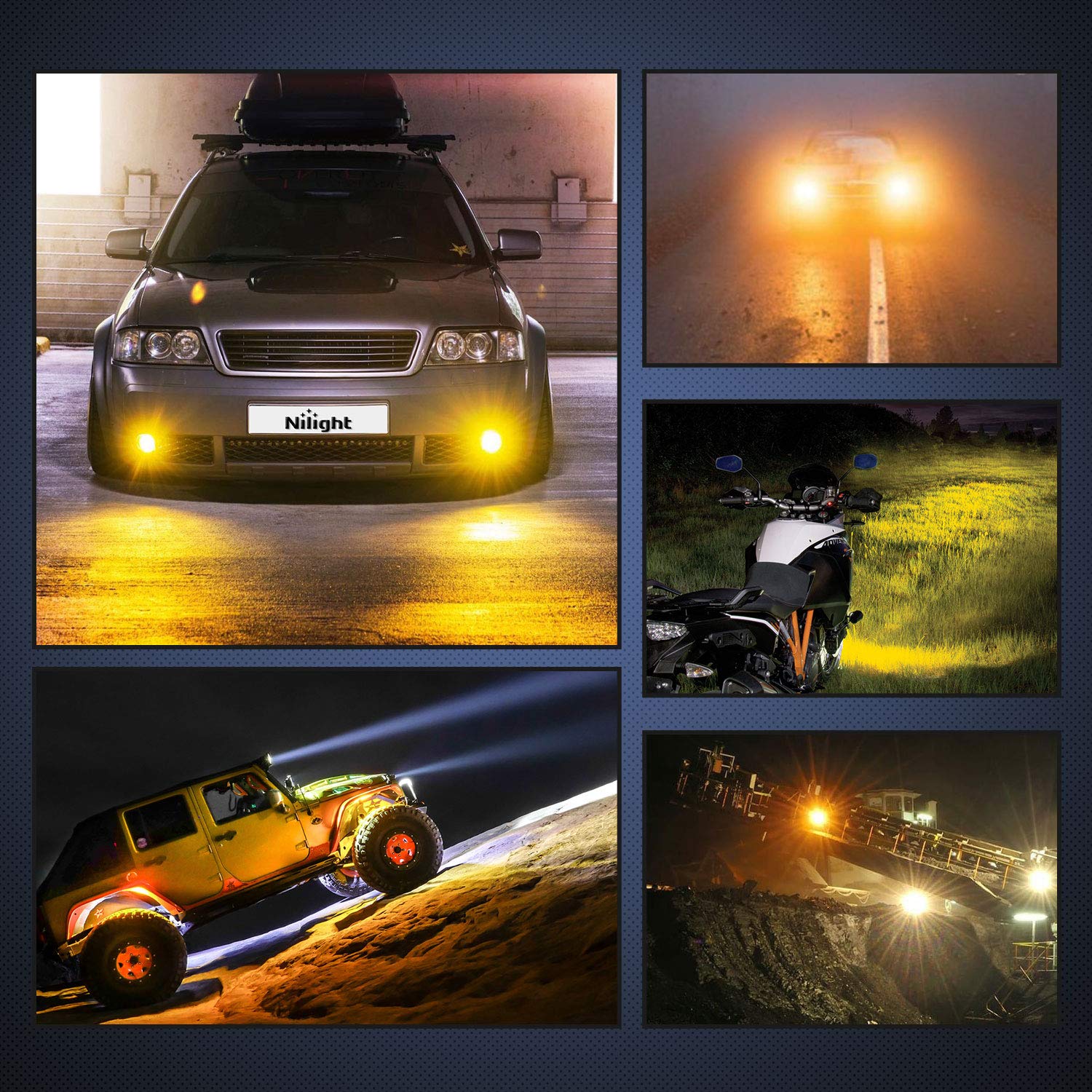 Nilight 4 Inch 36W Amber Triple Row Spot LED Light Bar - 2PCS 3600LM Waterproof Off Road Lights with 16AWG Wiring Harness Kit - 2 Year Warranty - Perfect for Trucks, Jeeps, ATVs & Off-Road Vehicles