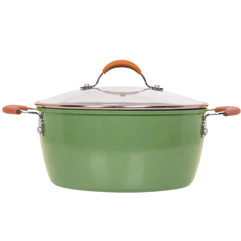Premium Marble Soup Pot with Non-Stick Coating - 5QT Double Handle Stew Pot for Family Cooking | Large Casserole Pot for Soups, Stews & Pasta | Eco-Friendly & Durable (Green)