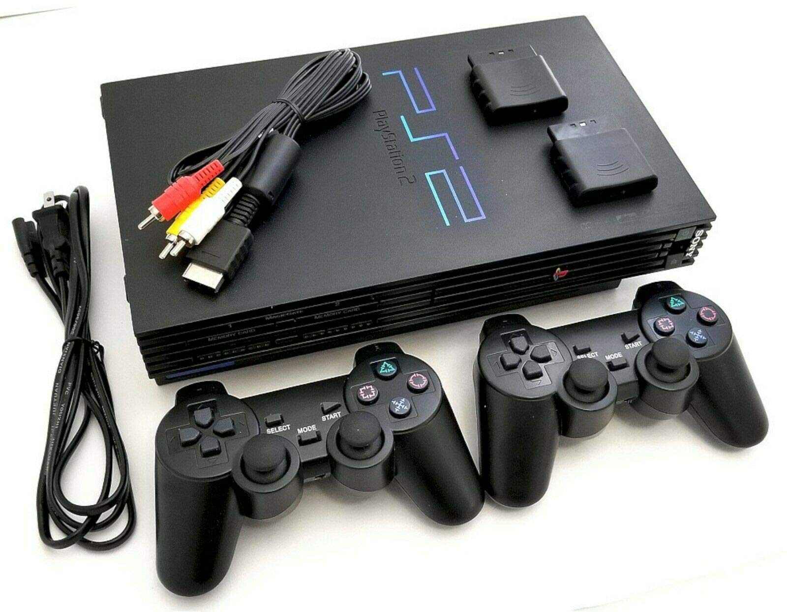 Sony PlayStation 2 PS2 Gaming Console - Renewed Black with 2 Wireless Controllers | Classic Video Game System for Retro Gaming, Collectors & Entertainment Rooms
